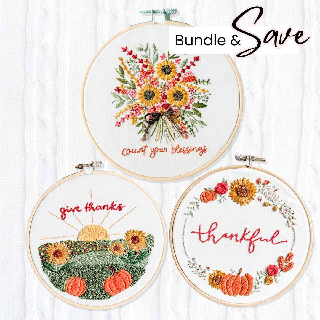 EllyandGrace Facebook ad: Save on the 3-Piece Fall Embroidery Bundle