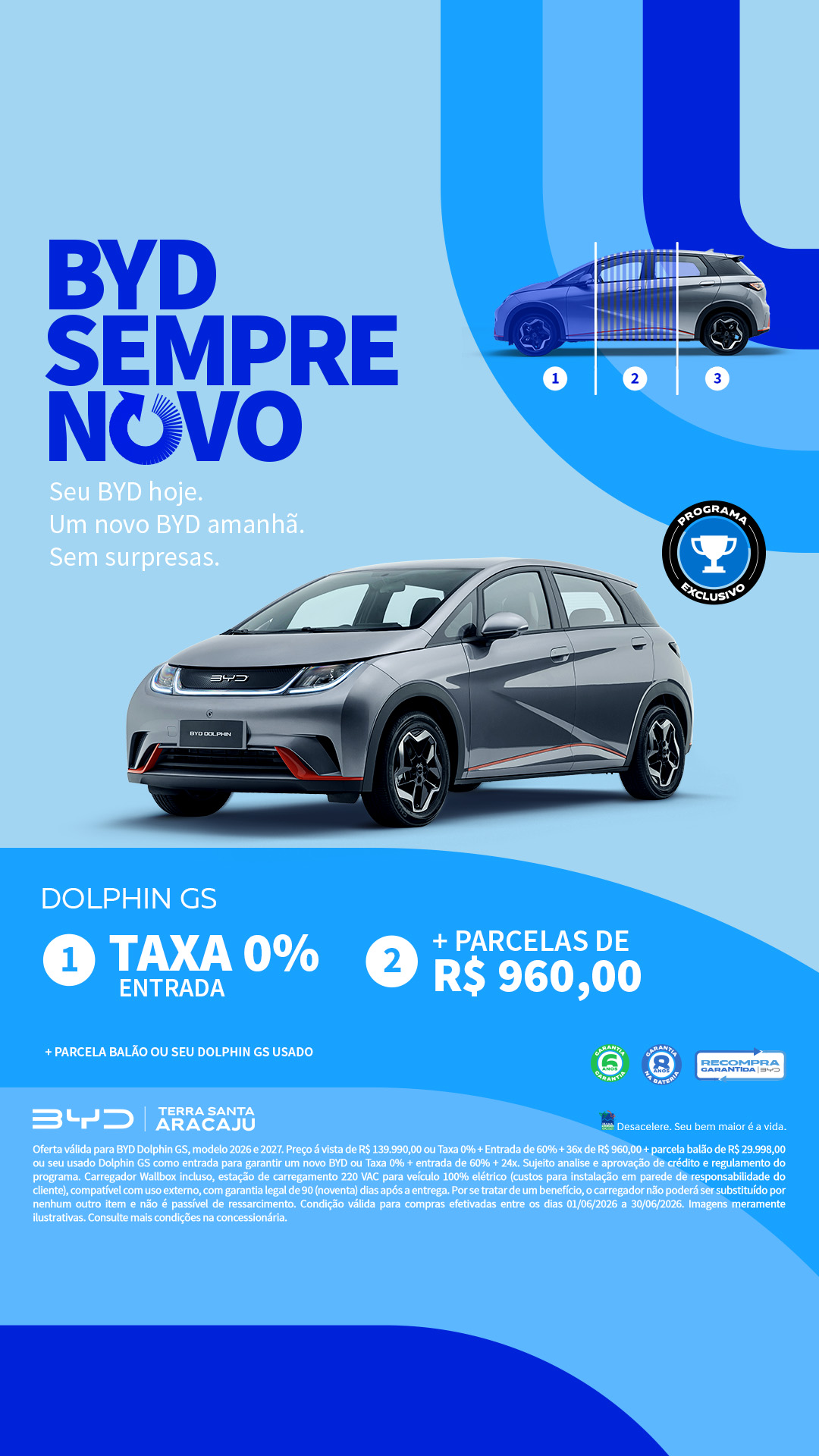 BYD Terra Santa Aracaju Facebook ad: Entrada + R$ 960,00/mês