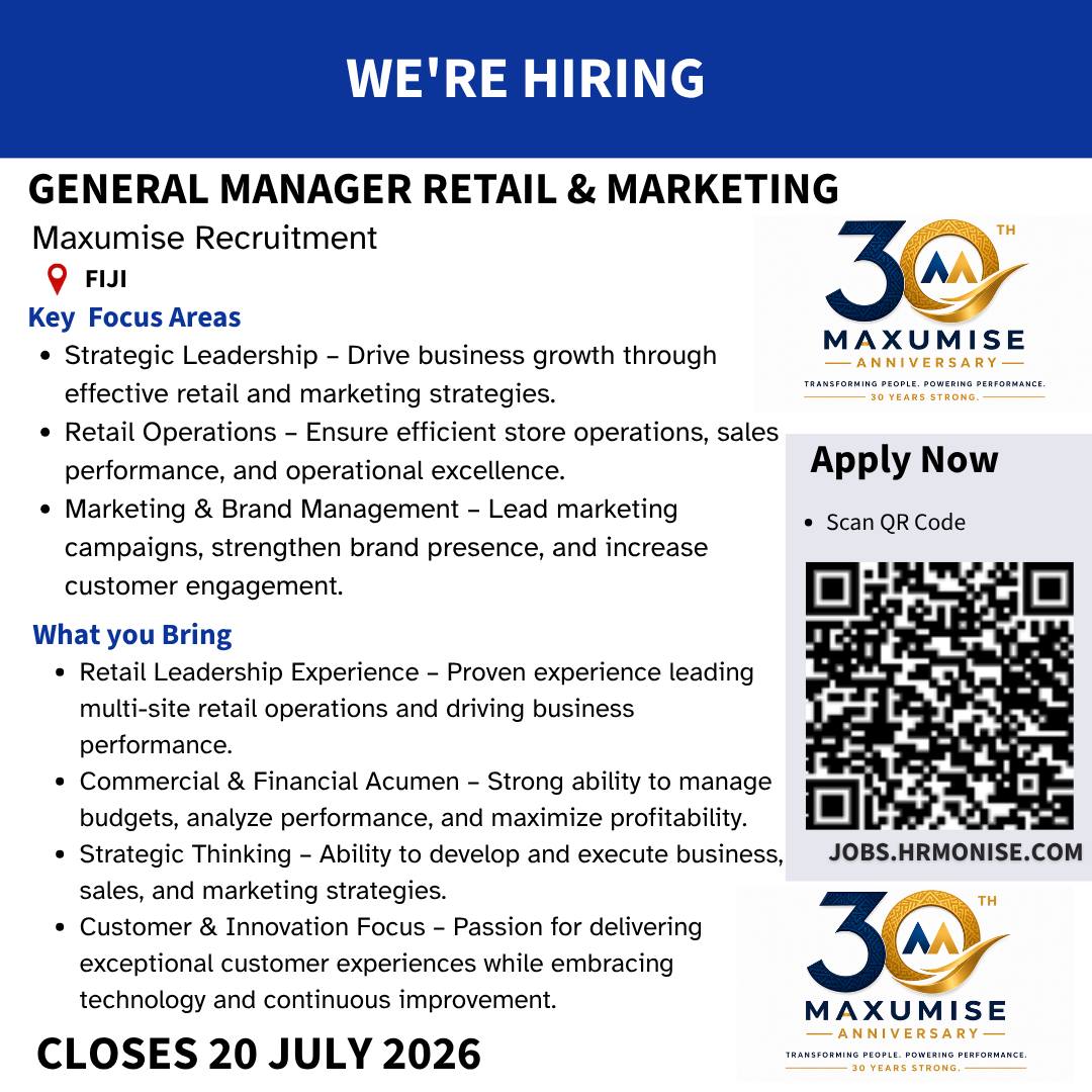 Maxumise Facebook ad: General Manager Retail & Marketing