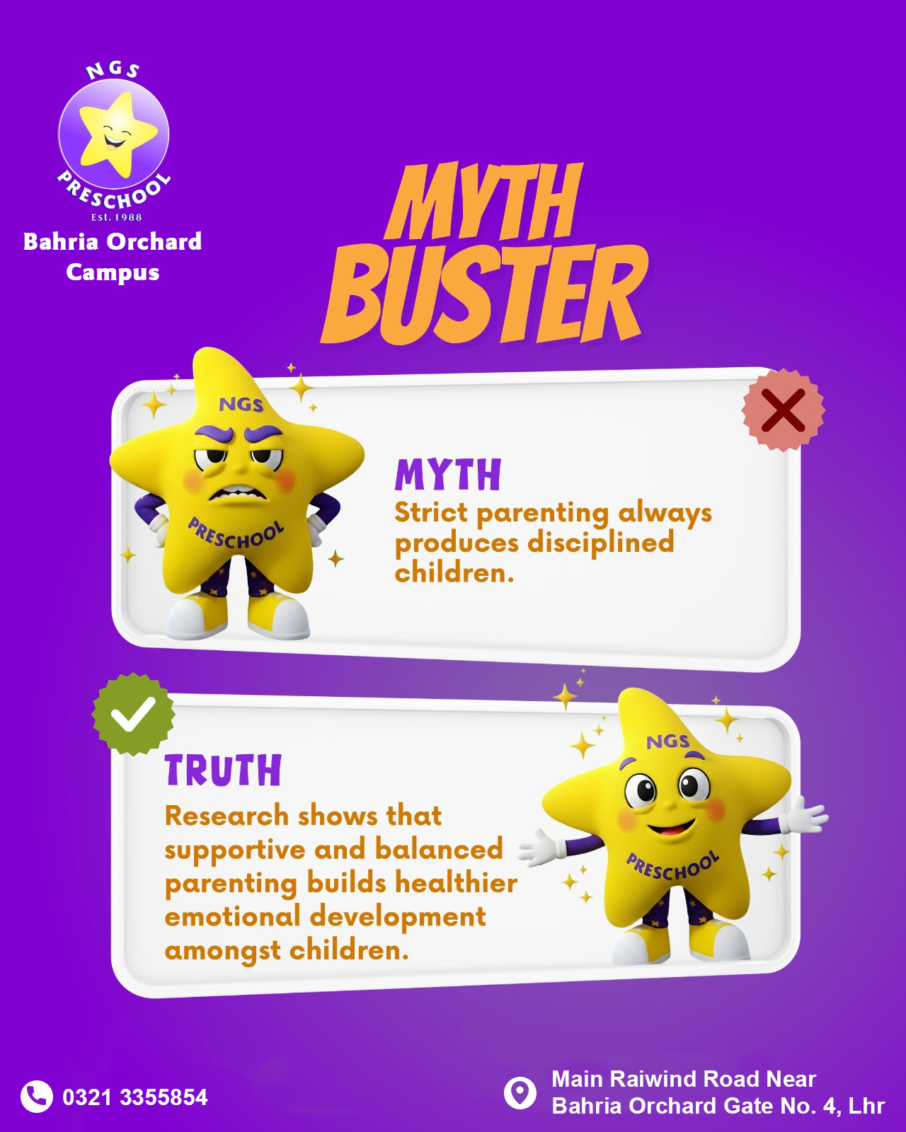 NGS Preschool & Junior Campus - Bahria Orchard Campus Facebook ad: Discipline doesn’t have to mean being strict or…