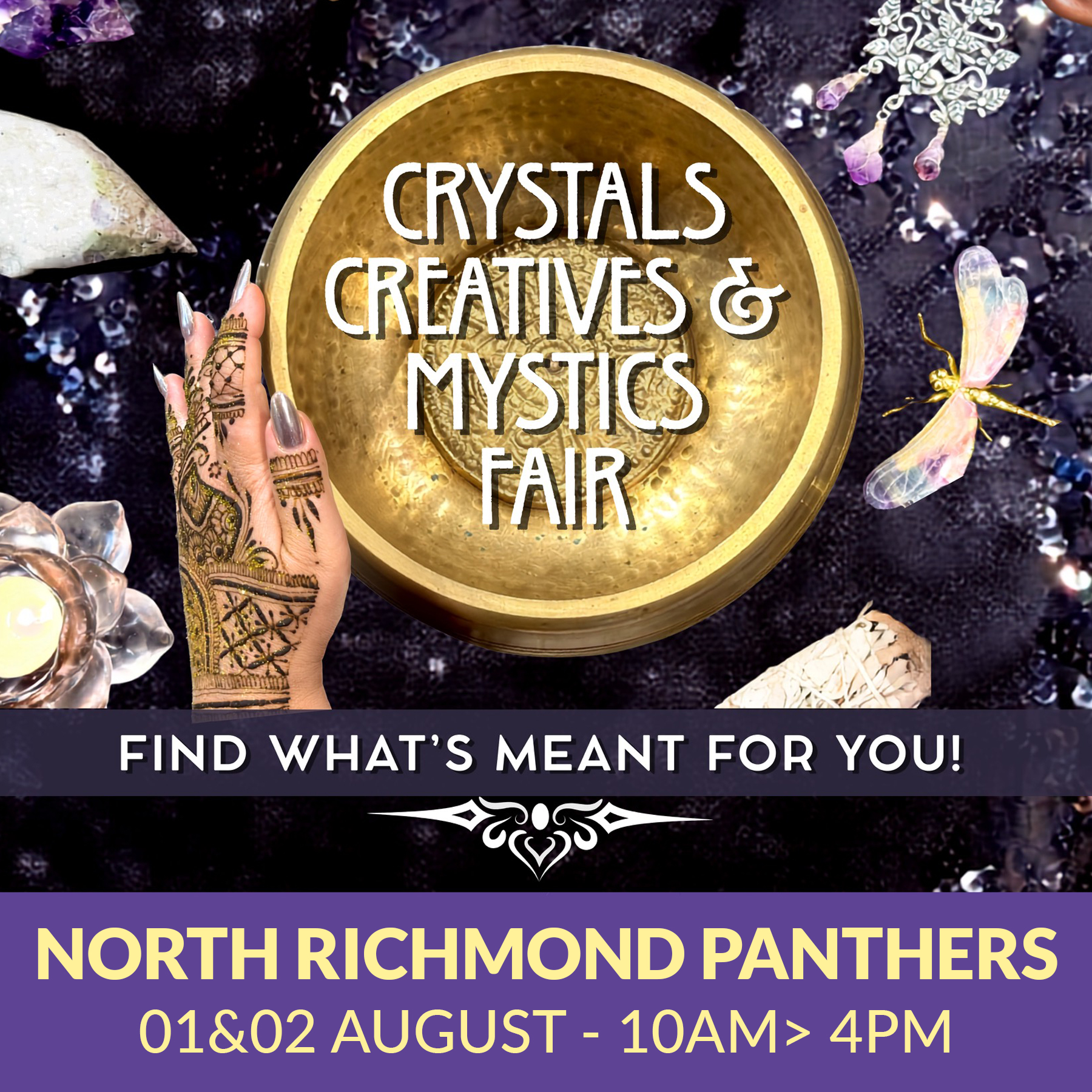 Crystals Creatives & Mystics Fair Facebook ad
