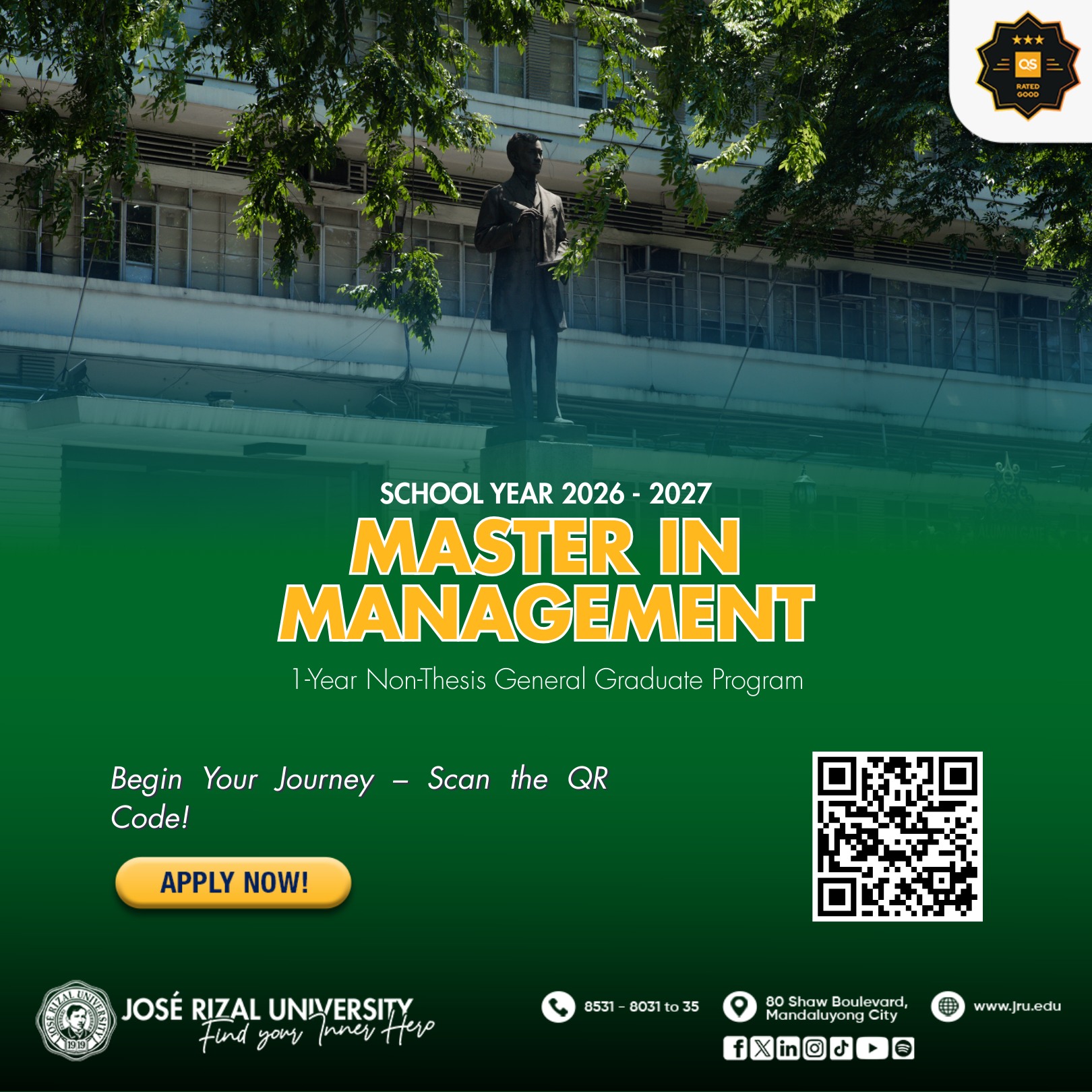 JRU Graduate School Facebook ad: Jose Rizal University