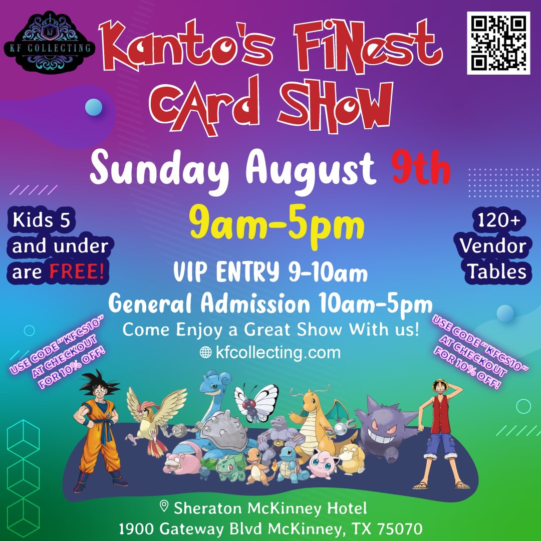 KF Collecting Facebook ad: Kanto's Finest Card Show - Sunday August 9th, 2026