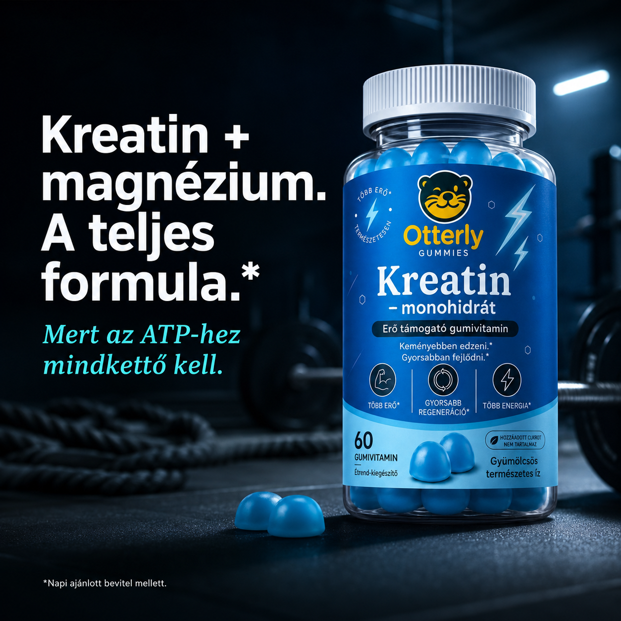 Otterly Facebook ad: Kreatin + magnézium. A teljes formula.*