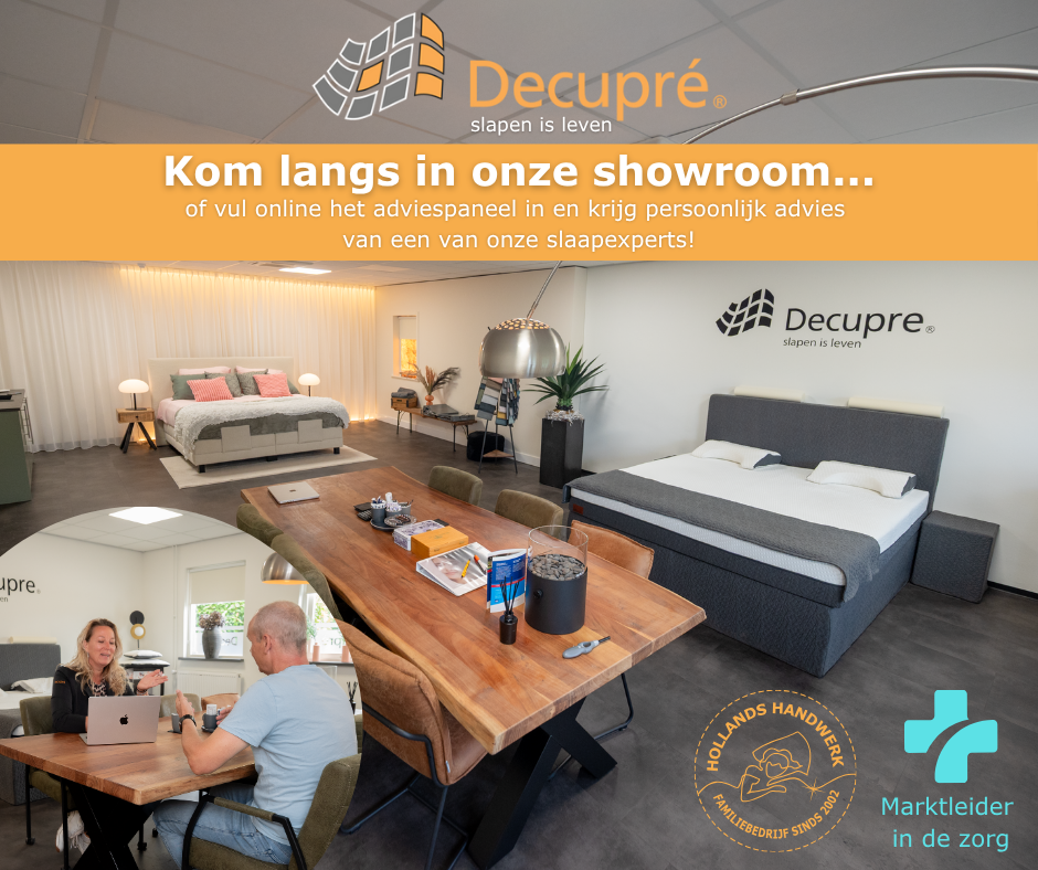 Decupré Facebook ad: Kom langs bij een van onze showrooms.