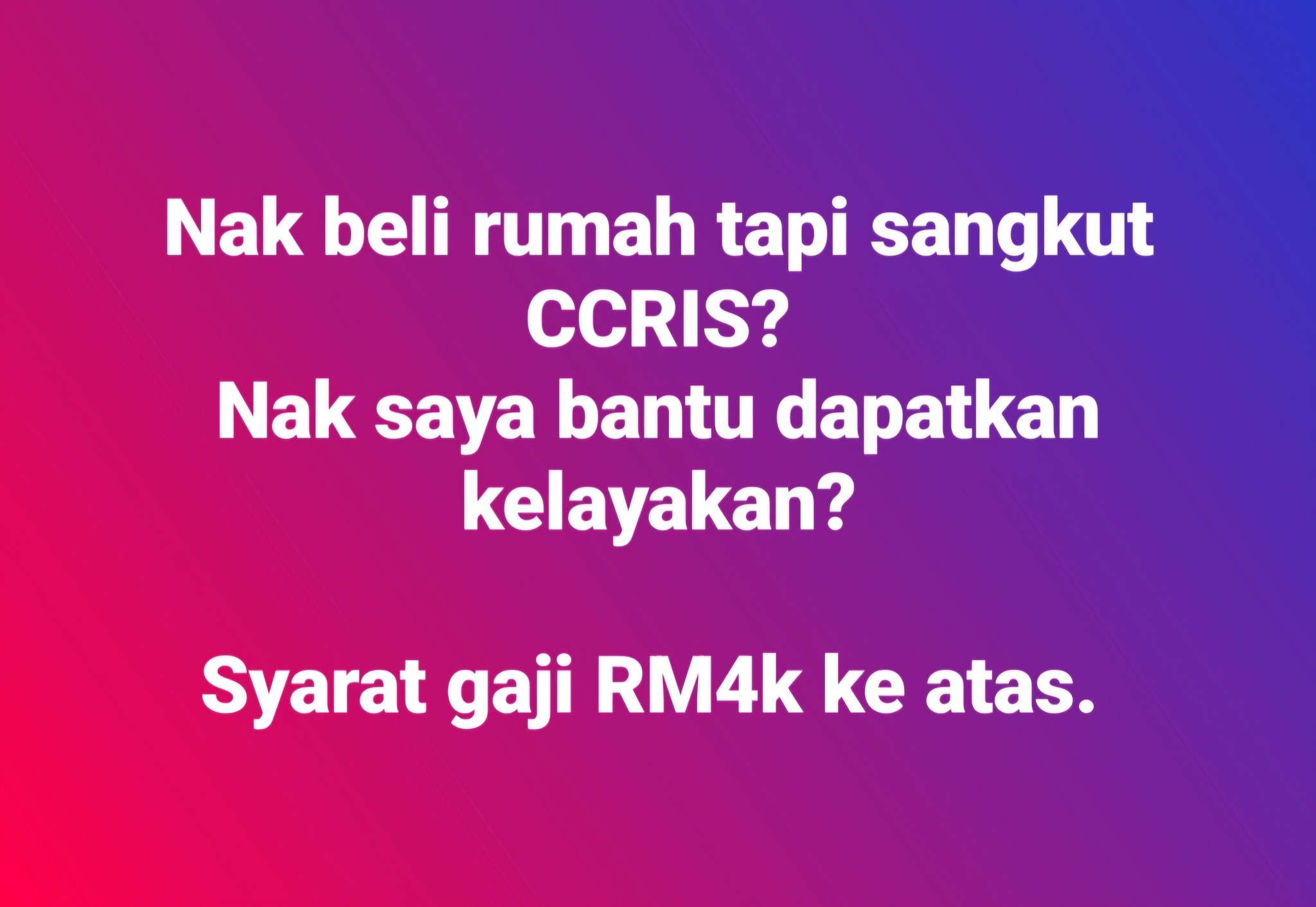 Property Investment Strategy Facebook ad: Teringin nak ada rumah sendiri.