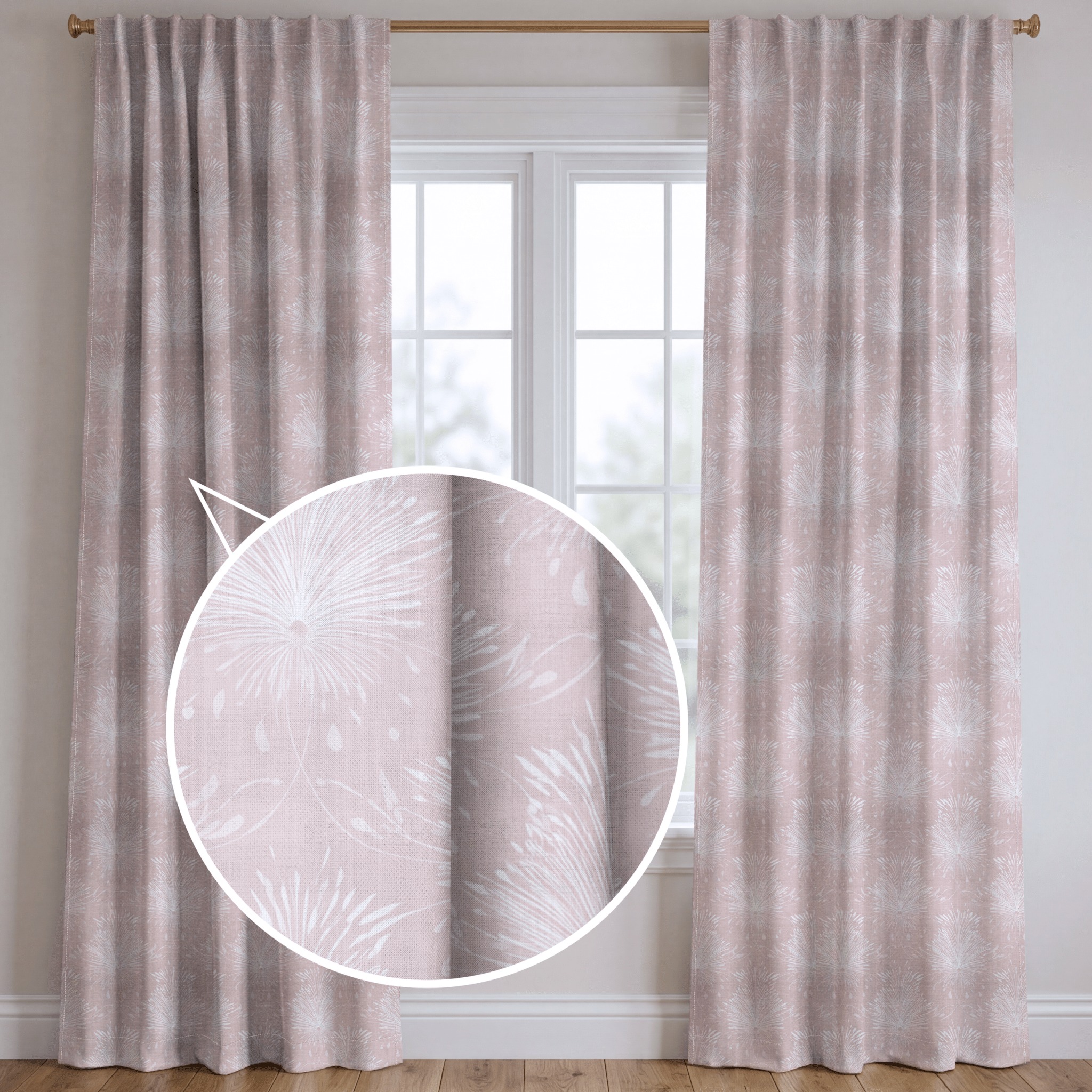 The Drapery Facebook ad: Curtains made when you order them, not pulled…