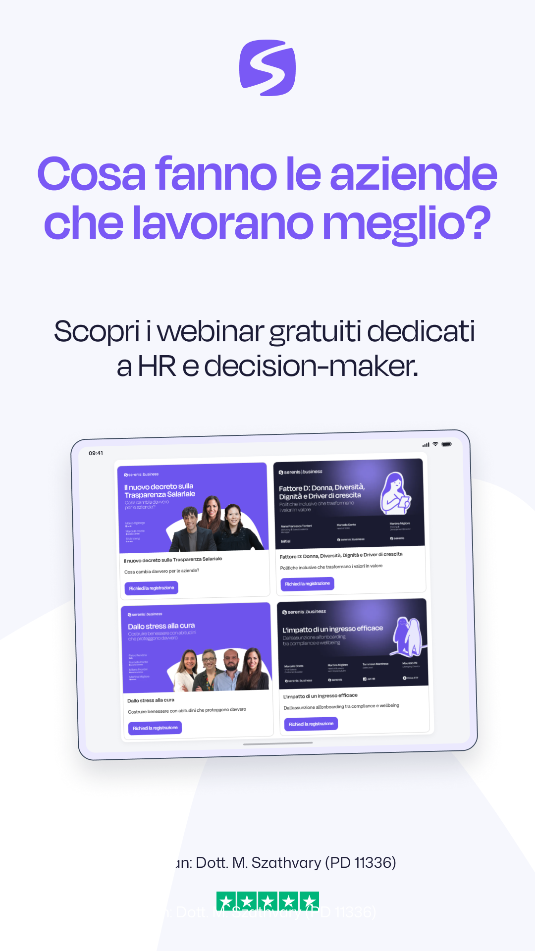 Serenis Facebook ad: L'archivio webinar per HR e Manager.