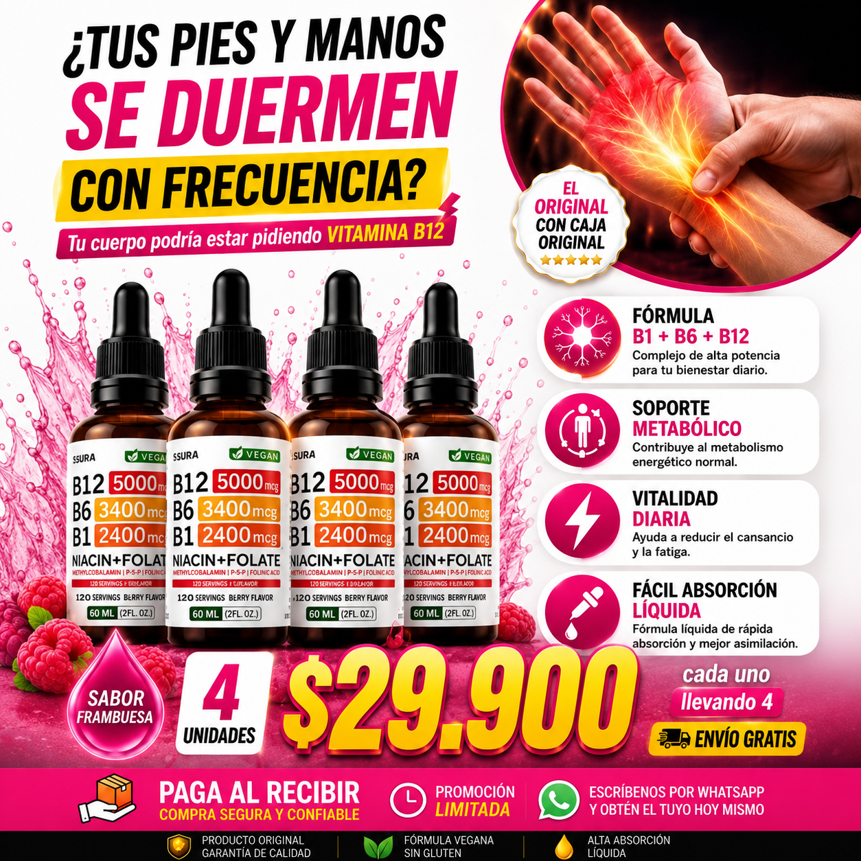 Mafeclic.shop Facebook ad: ¿Tus manos y pies se duermen?