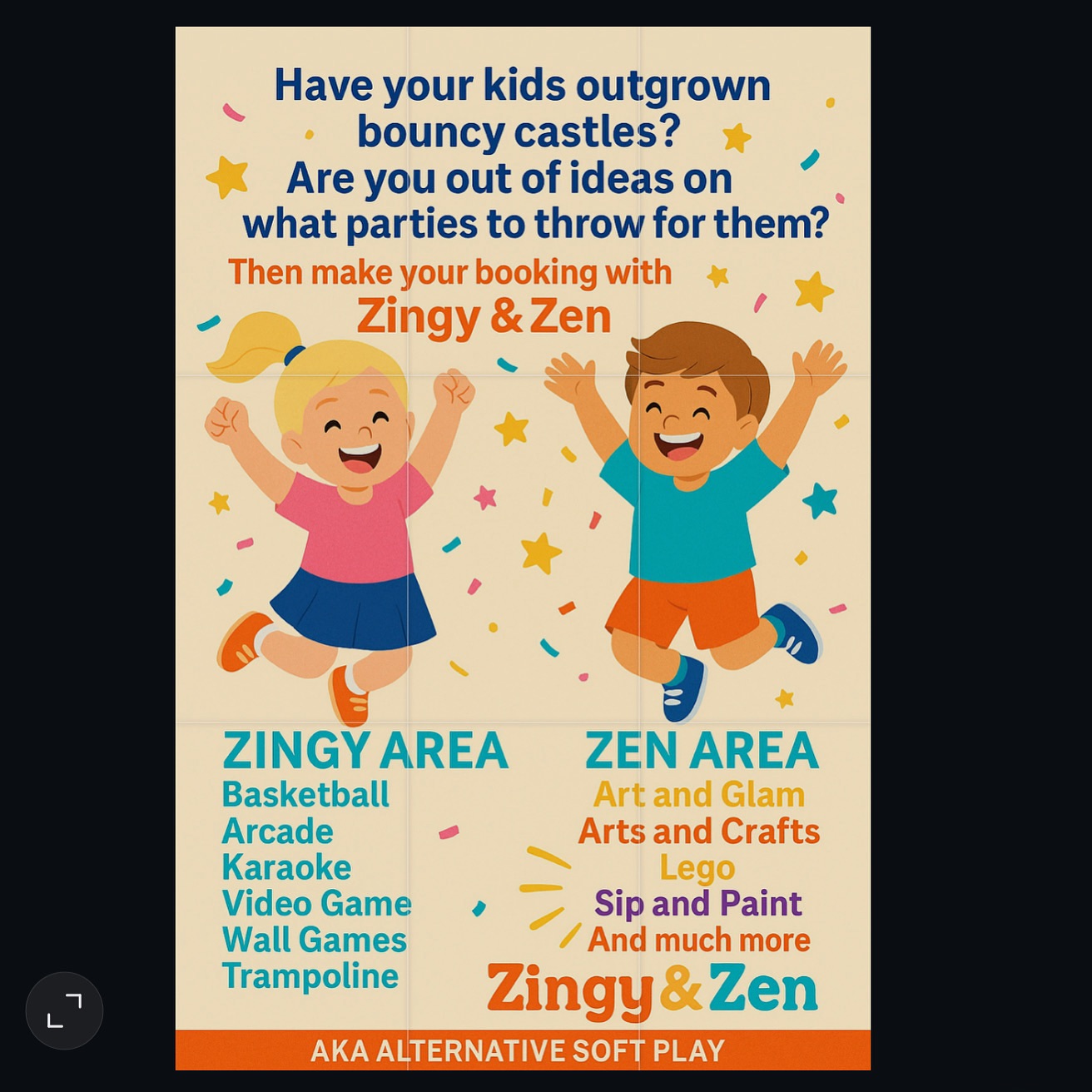 Zingy and Zen Facebook ad: Zingy and Zen-Book today