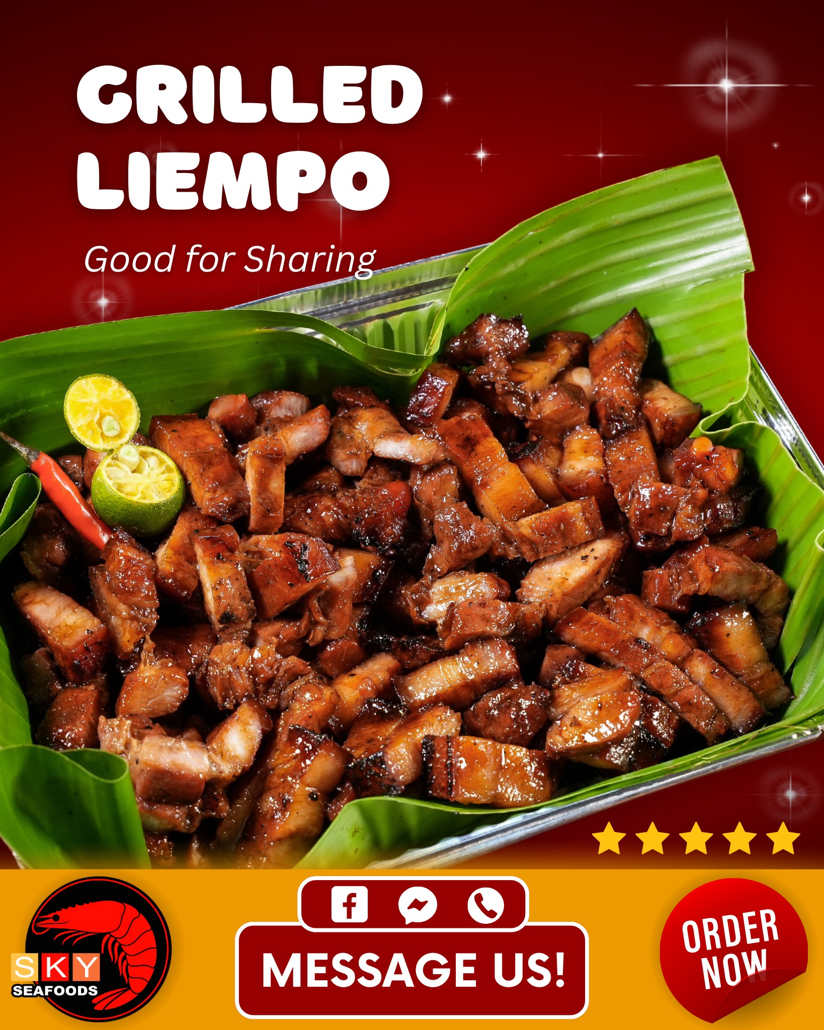Sky Seafoods Restaurant & Events Place - Zapote rd. Facebook ad