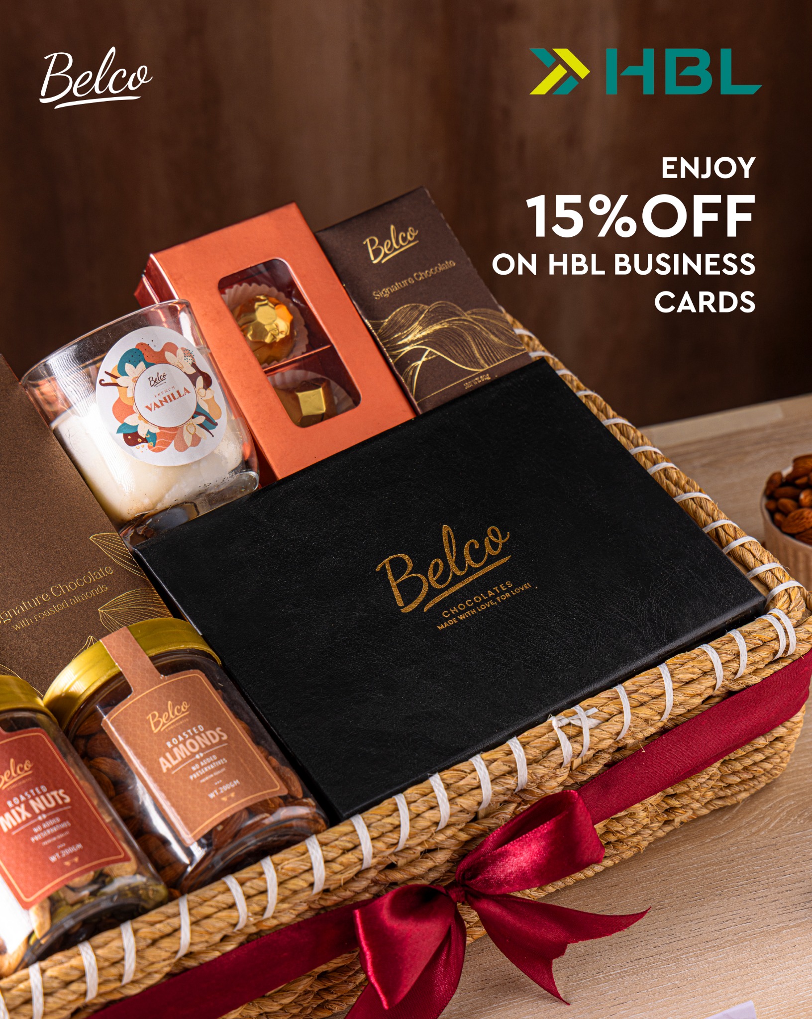 BELCO Chocolates Facebook ad: Get 15%-50% OFF