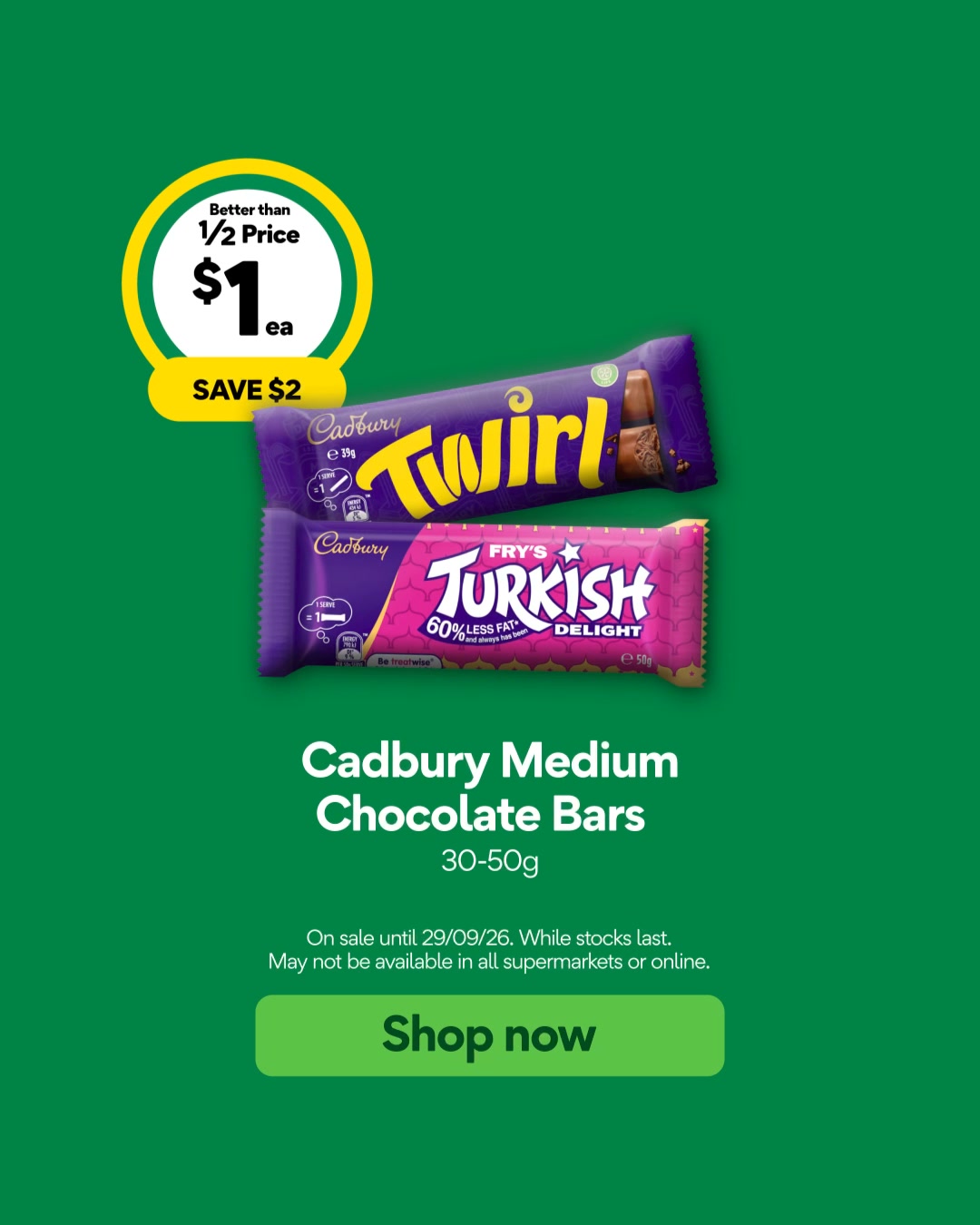 Woolworths Facebook ad: Half Price Specials