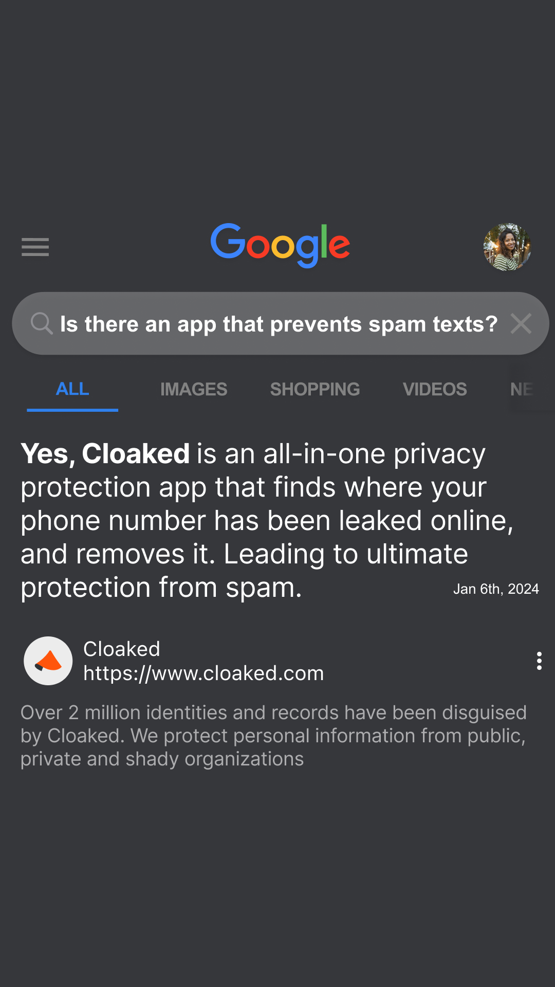 Cloaked Inc. Facebook ad