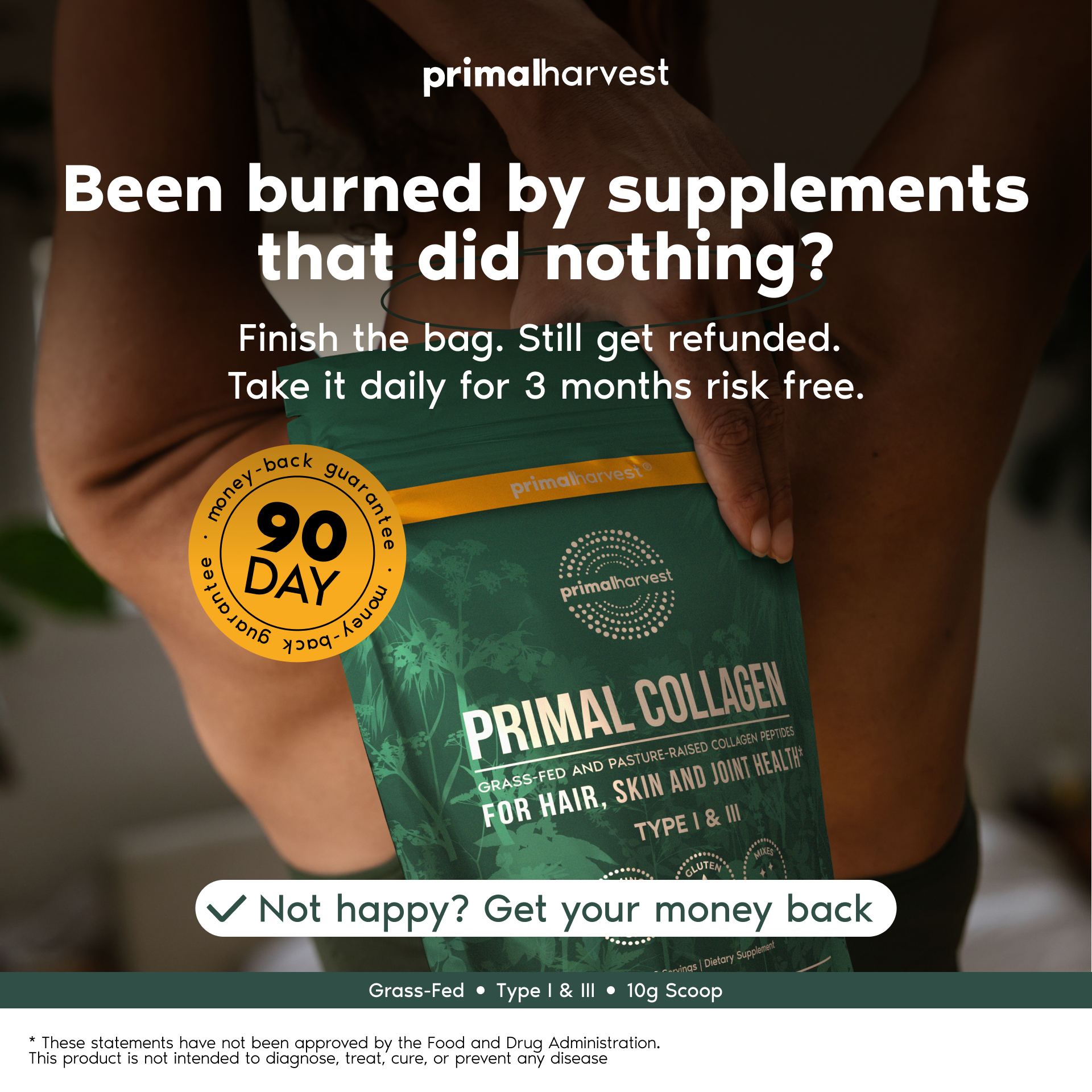 Primal Harvest Facebook ad: Your Skin Is Aging. Fight Back.