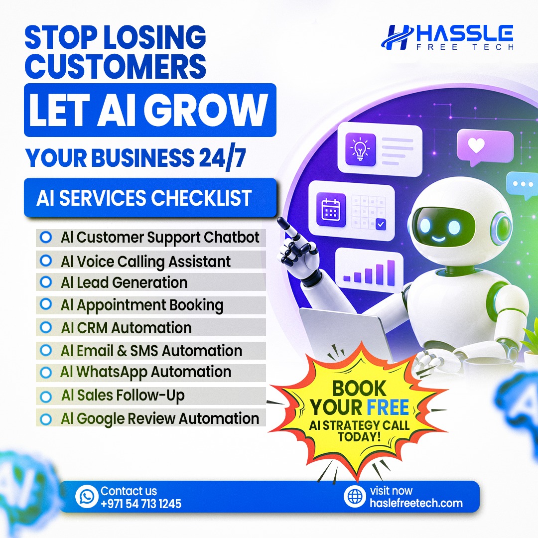 Hassle Free Tech Facebook ad: FREE 30-Minute AI Strategy Call