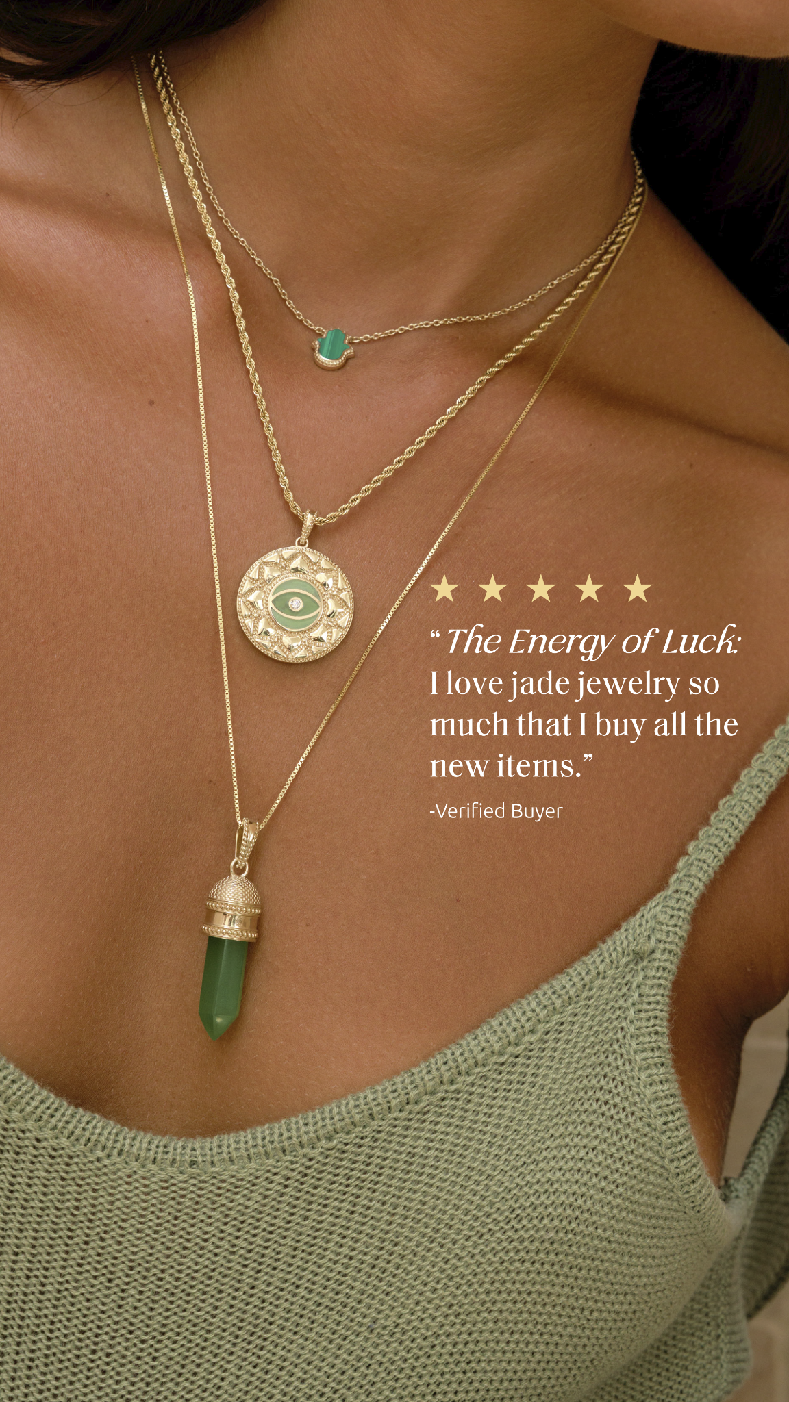 Karma And Luck Facebook ad: Women's Jade Collection