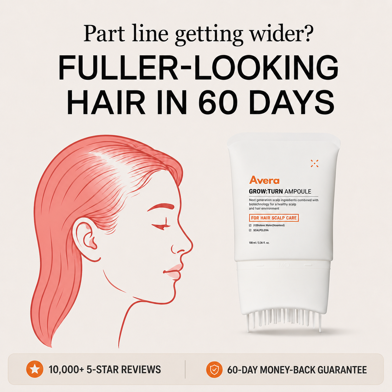 Avera Facebook ad: Korea's #1 Hair Growth Serum