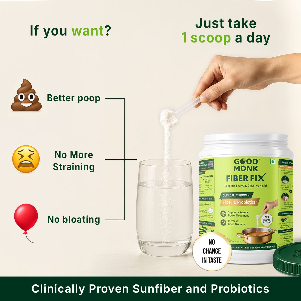 Good Monk Nutrition Facebook ad: Fiber Fix - Effective Fiber Powder To Boost Digestive…