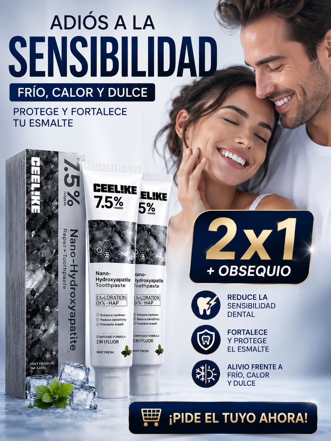 Emay Facebook ad: Compra ahora y aprovecha el 2x1 + obsequio.