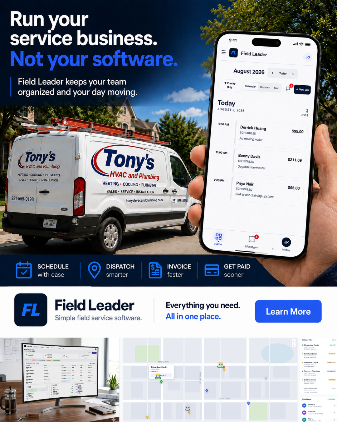 Field Leader Facebook ad: Run Your Business. Not Your Software.