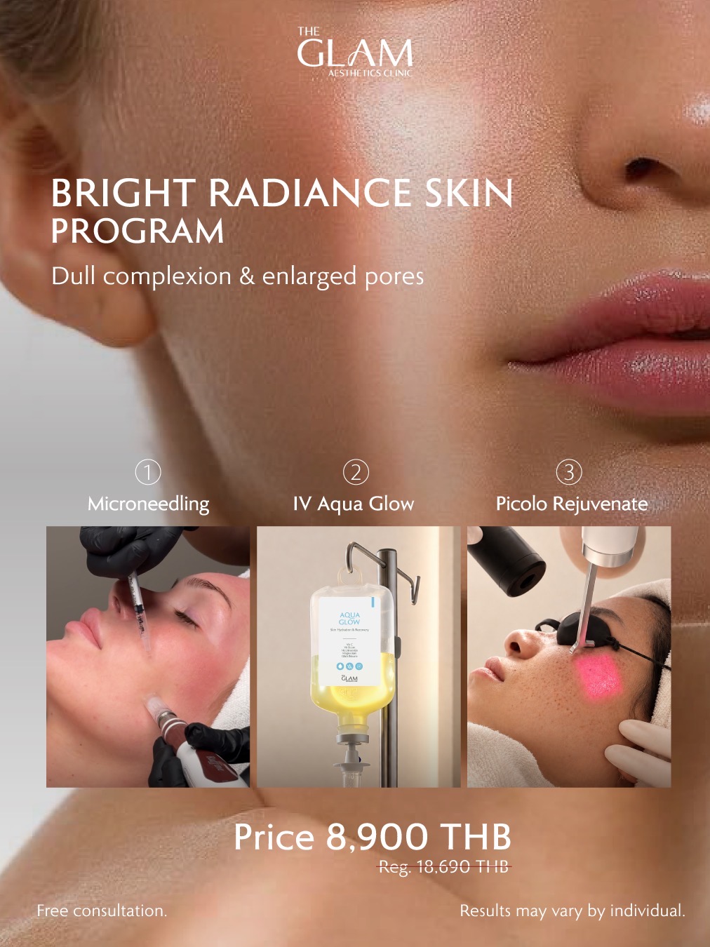 The GLAM Clinic Facebook ad: Booking Now