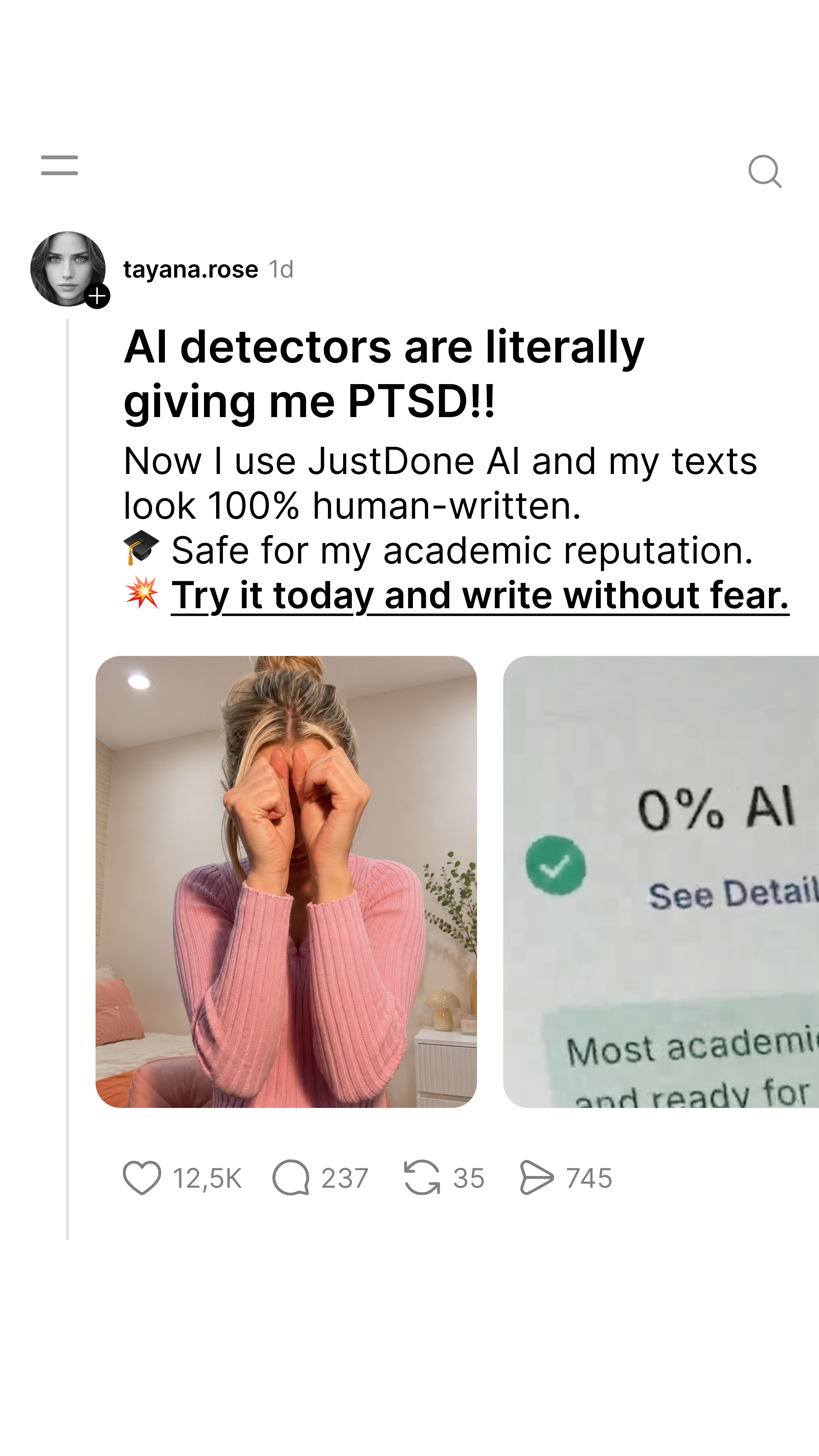 JustDone Facebook ad