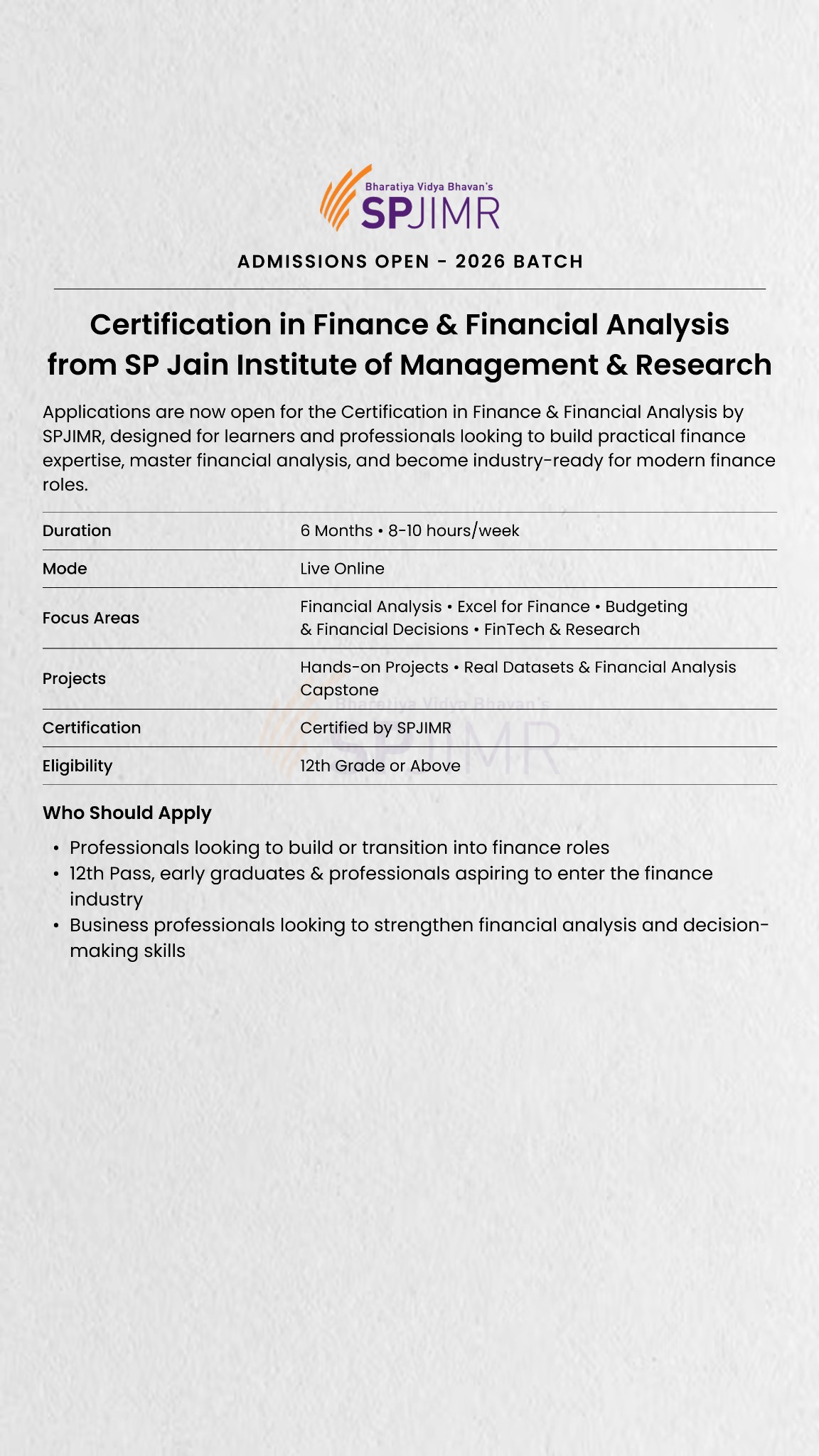 Masai School Facebook ad: Finance Career Starts