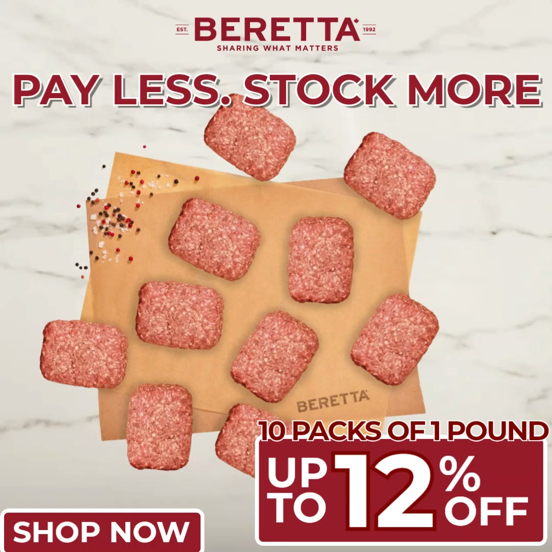 Beretta Farms Facebook ad: Pay Less. Stock More.