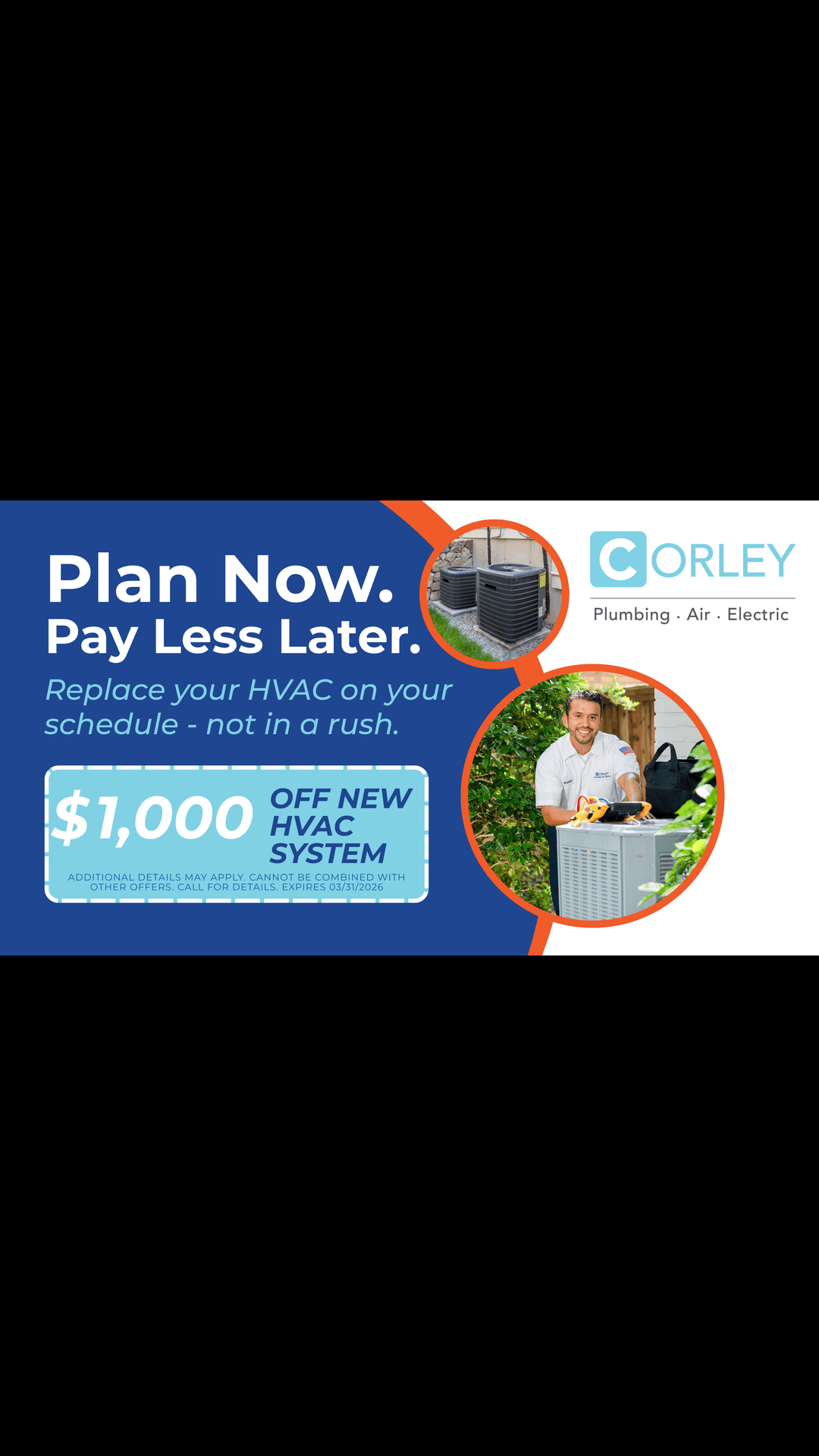 Corley Plumbing Air Electric Facebook ad