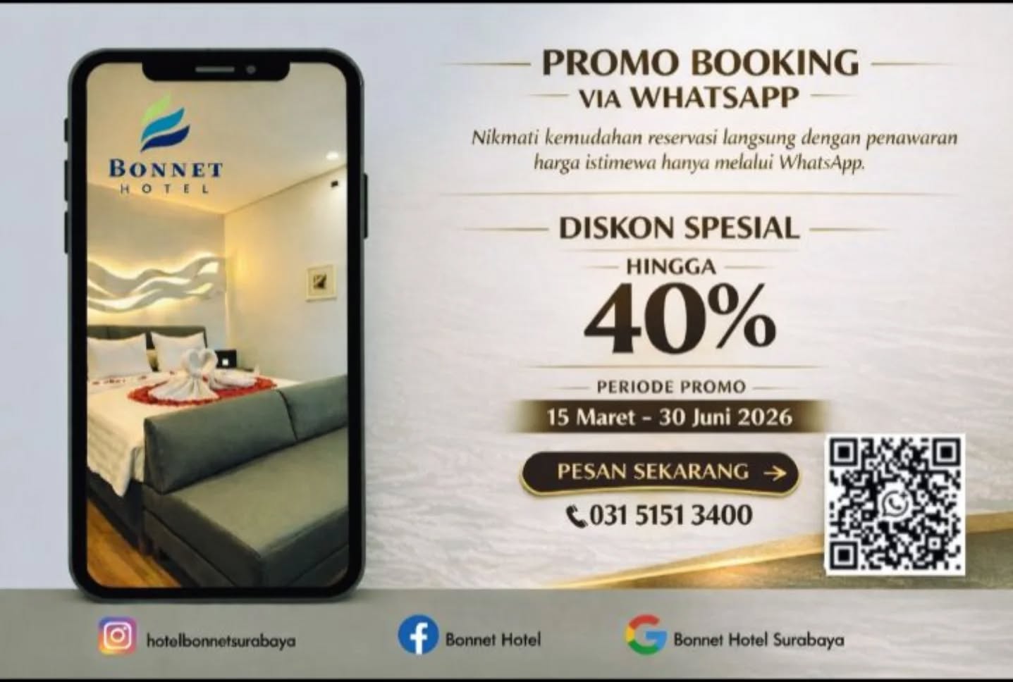 hotelbonnetsurabaya Facebook ad: Staycation seru di Surabaya?