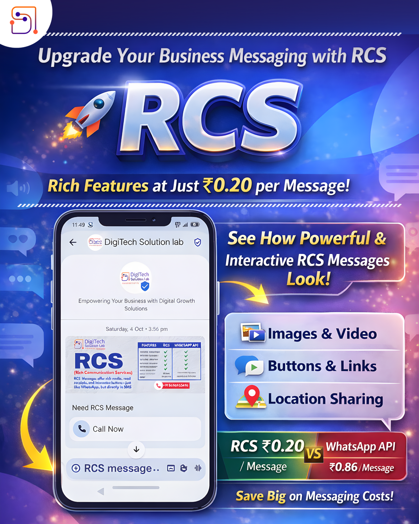DigiTech Solution Lab Facebook ad: Cheaper Than WhatsApp API