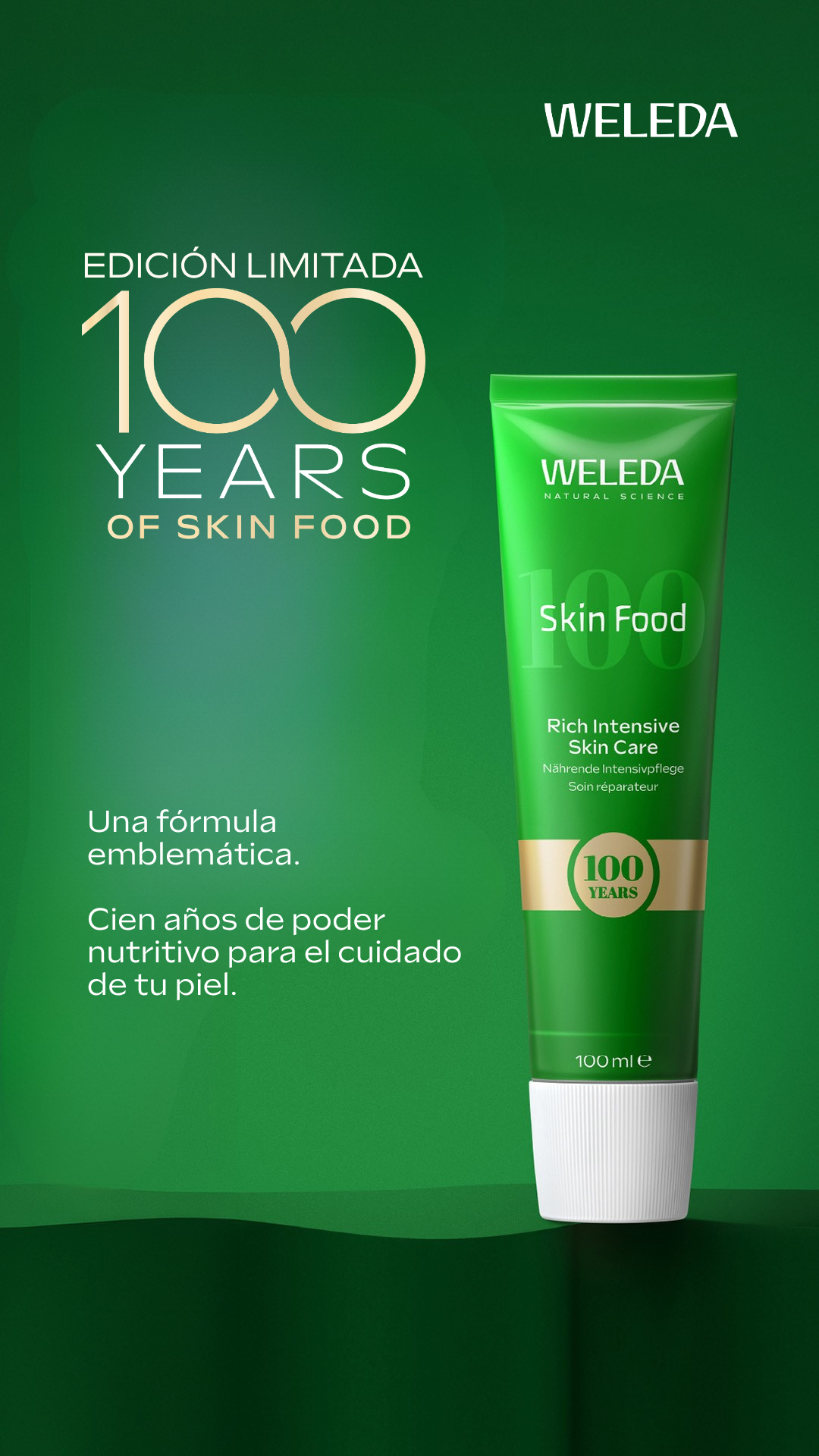 Weleda Facebook ad: Que este producto no desaparezca jamás. 100 años después…