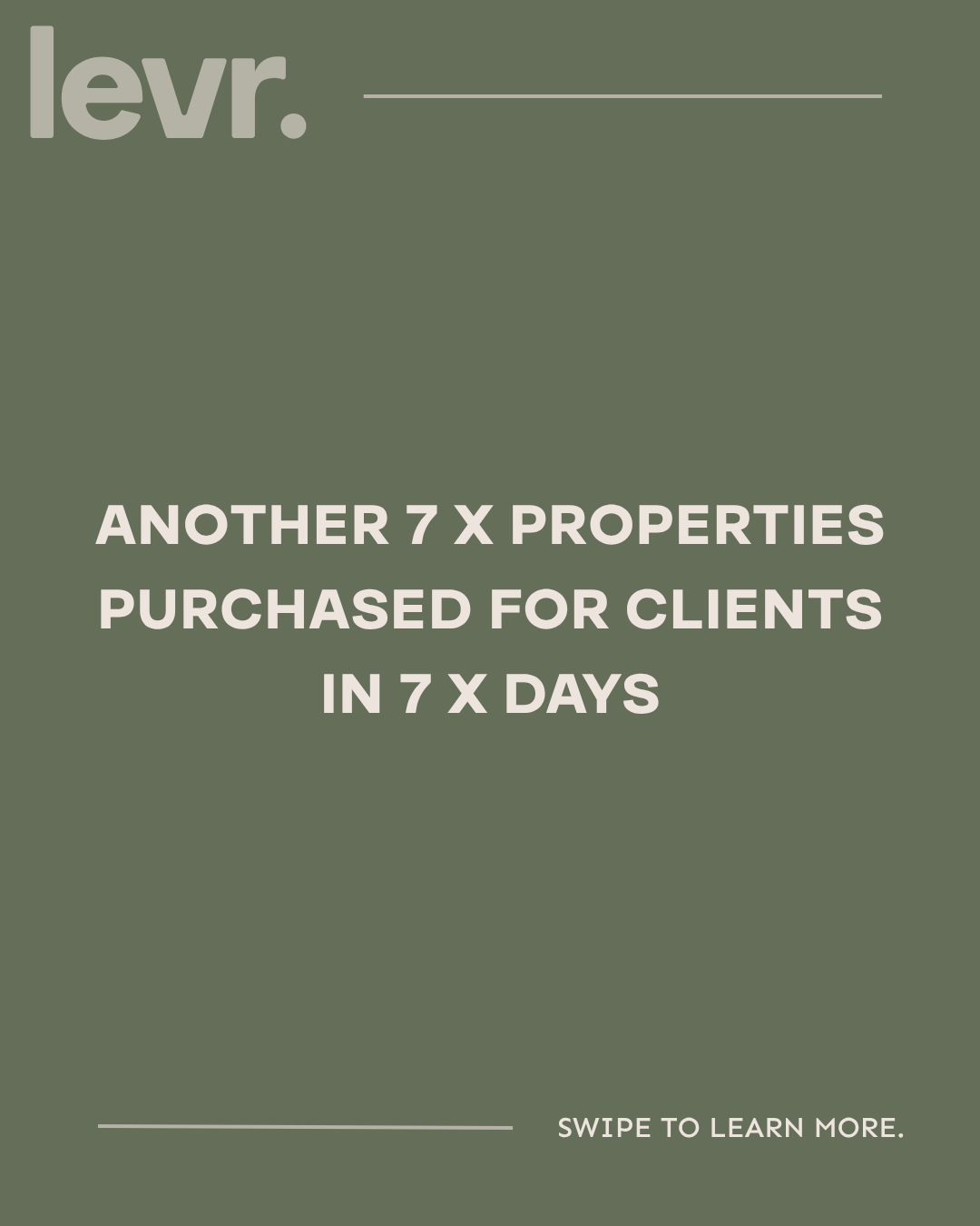 Levr Residential Facebook ad: 7 properties. 1 week.