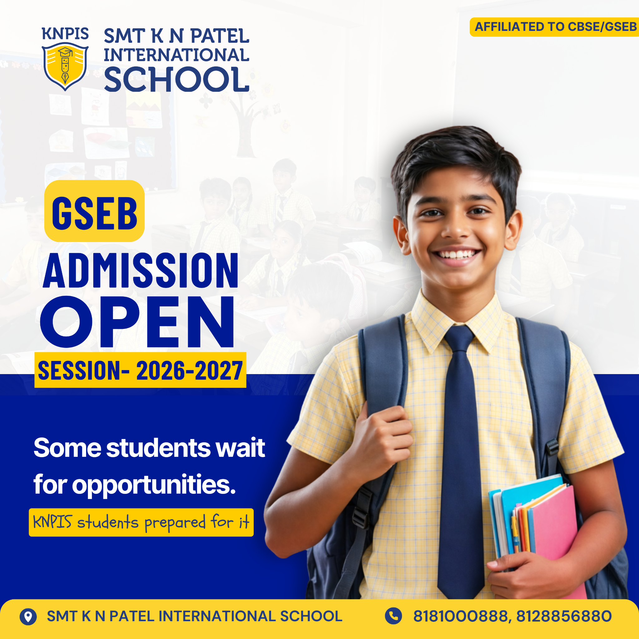 SMT K N Patel International School Facebook ad: Your child deserves a school that nurtures both…