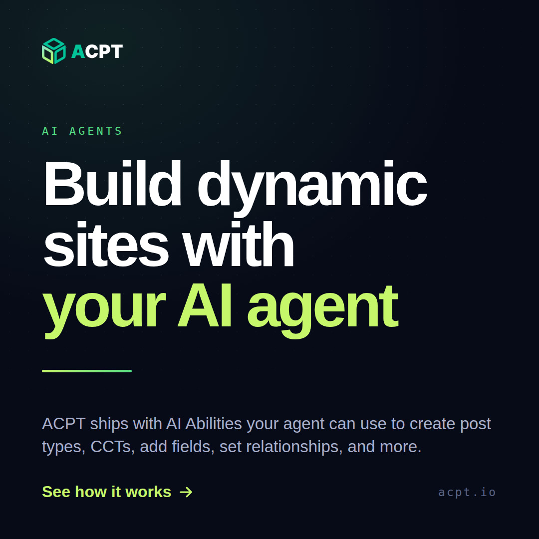 ACPT Facebook ad: The dynamic data framework for WordPress