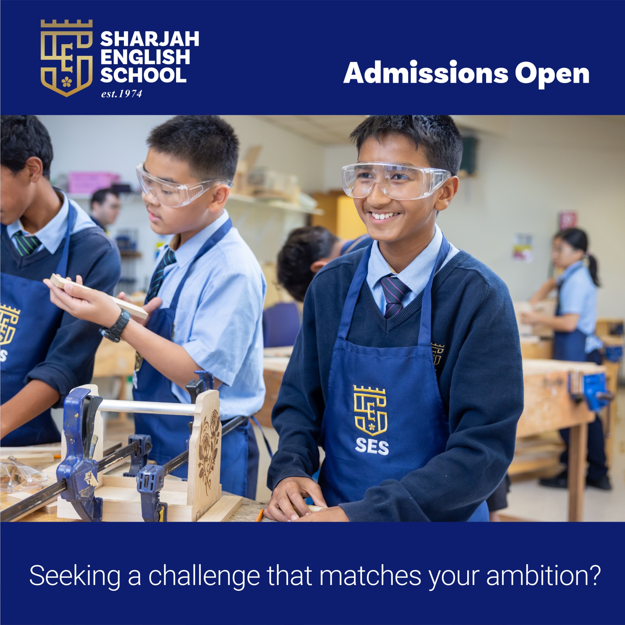 Sharjah English School Facebook ad: Begin your Secondary school journey at SES.