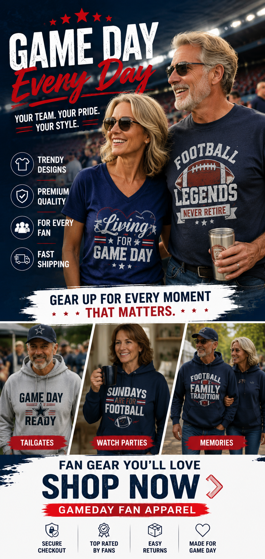 Gameday Fan Apparel · Wear Your Team Pride Facebook ad