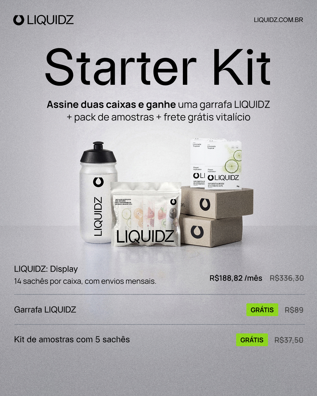 LIQUIDZ Facebook ad: Hidratação Funcional. Zero açúcares