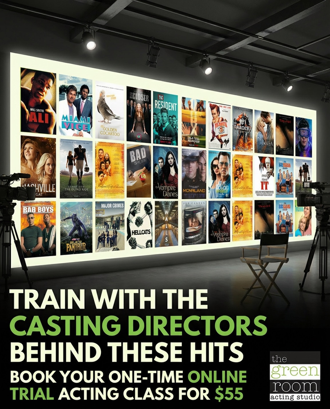 Green Room Acting Studio Facebook ad: Book Your Online Trial Acting Class