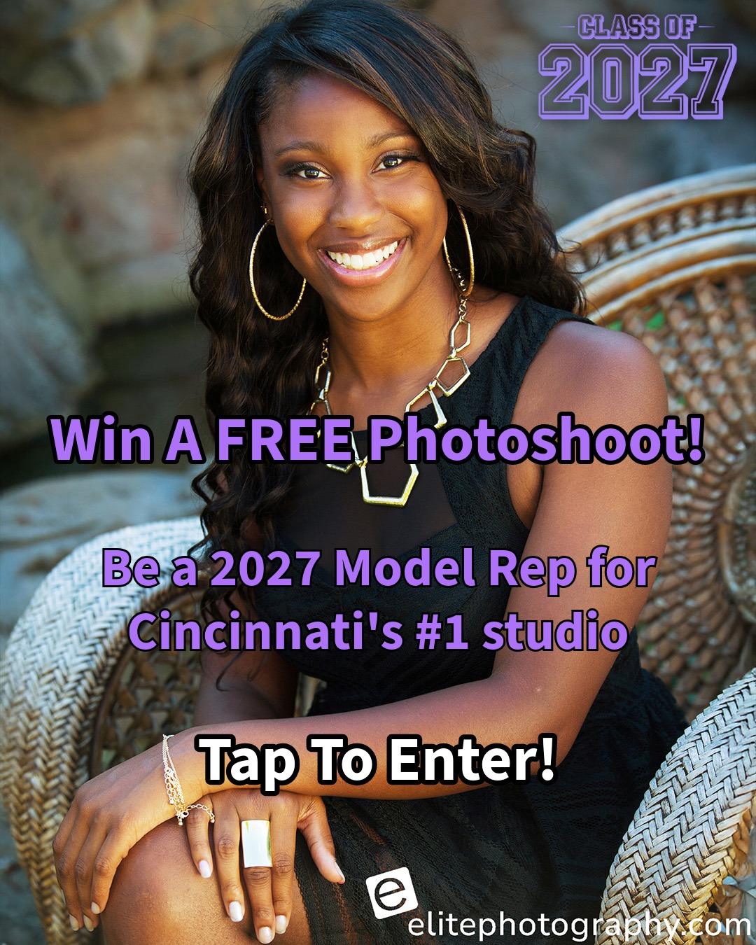 Elite Photography Facebook ad: Win A Free Senior Picture Photoshoot!