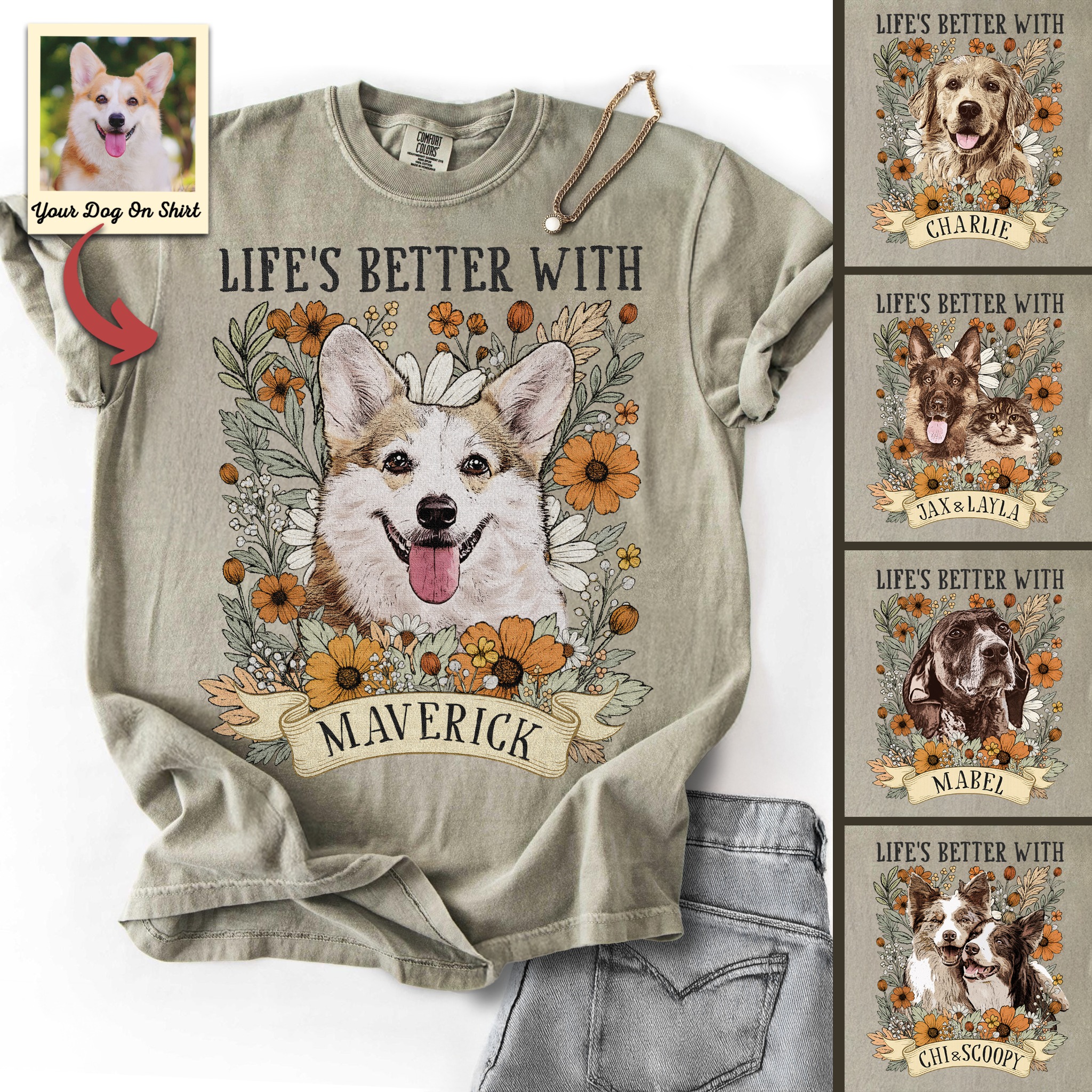 MyPawarts Facebook ad: Custom Pet Floral Shirts