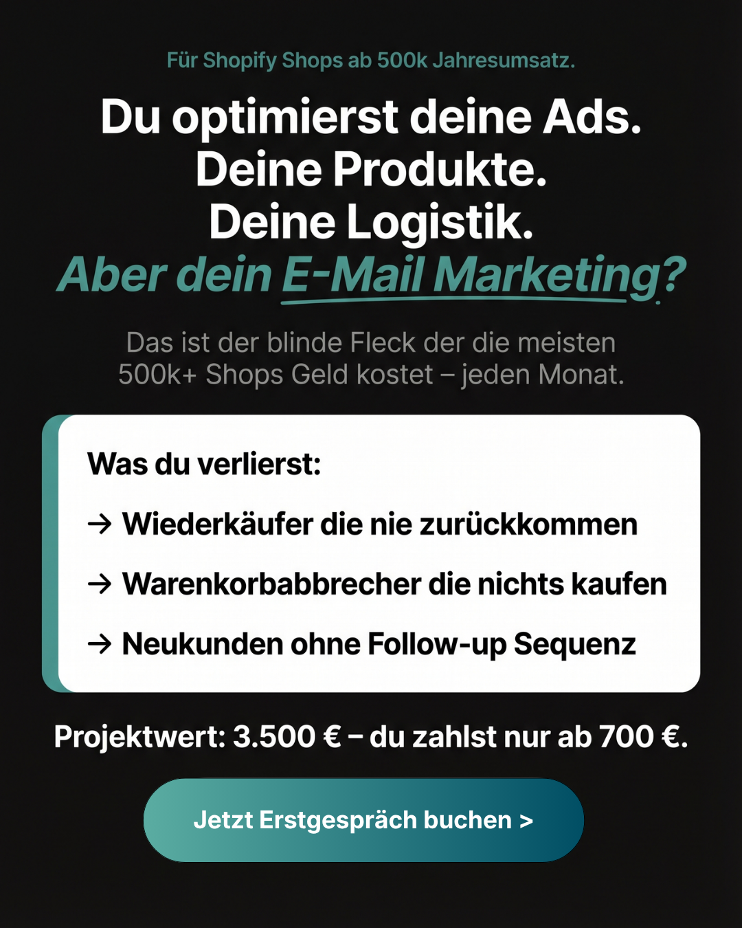 Michael Kaschinski Facebook ad: Bis zu 80% Förderung für Klaviyo-Optimierungen