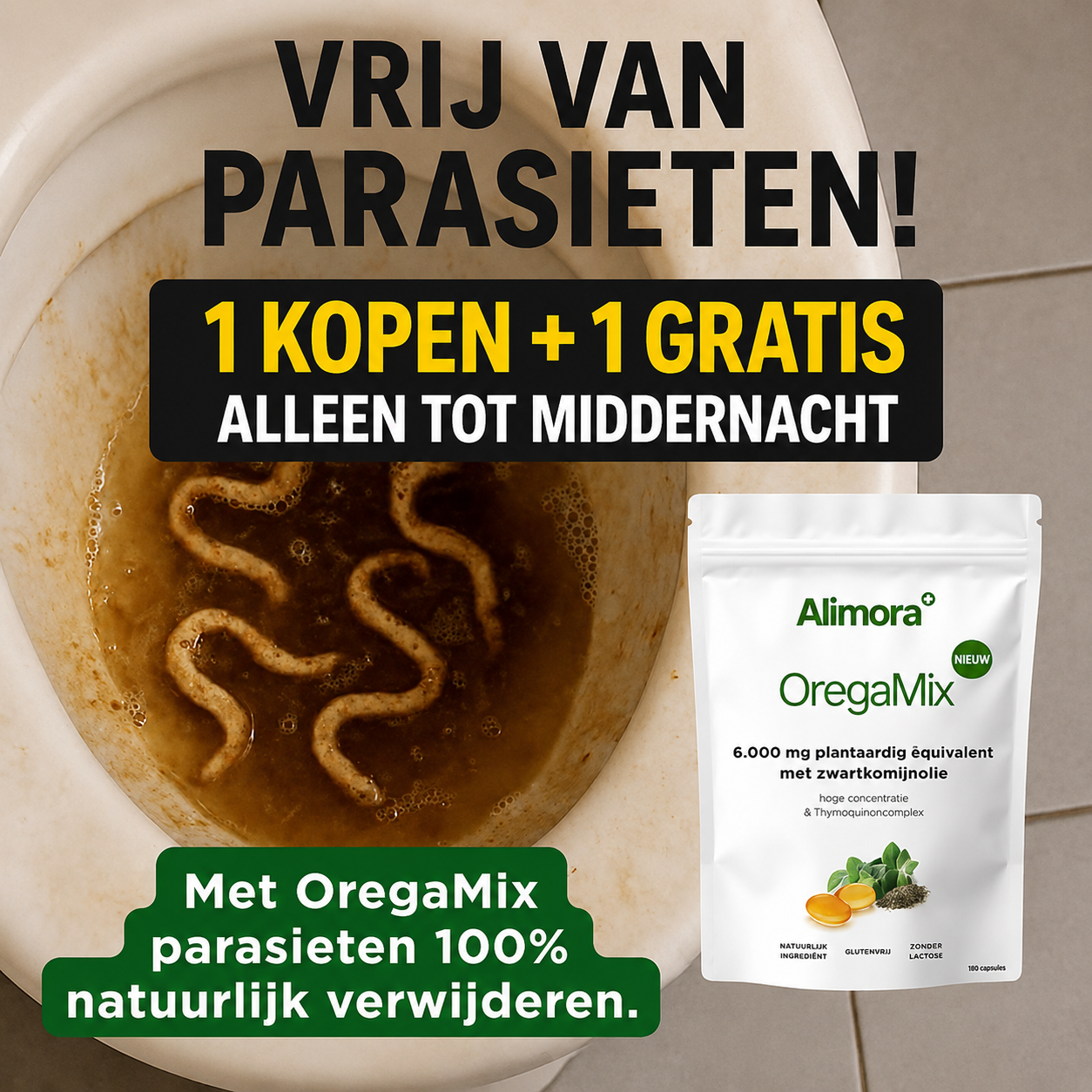 Schoonheid en Verder Facebook ad: 94% minder opgeblazen gevoel. Schone darmen in 3 dagen.