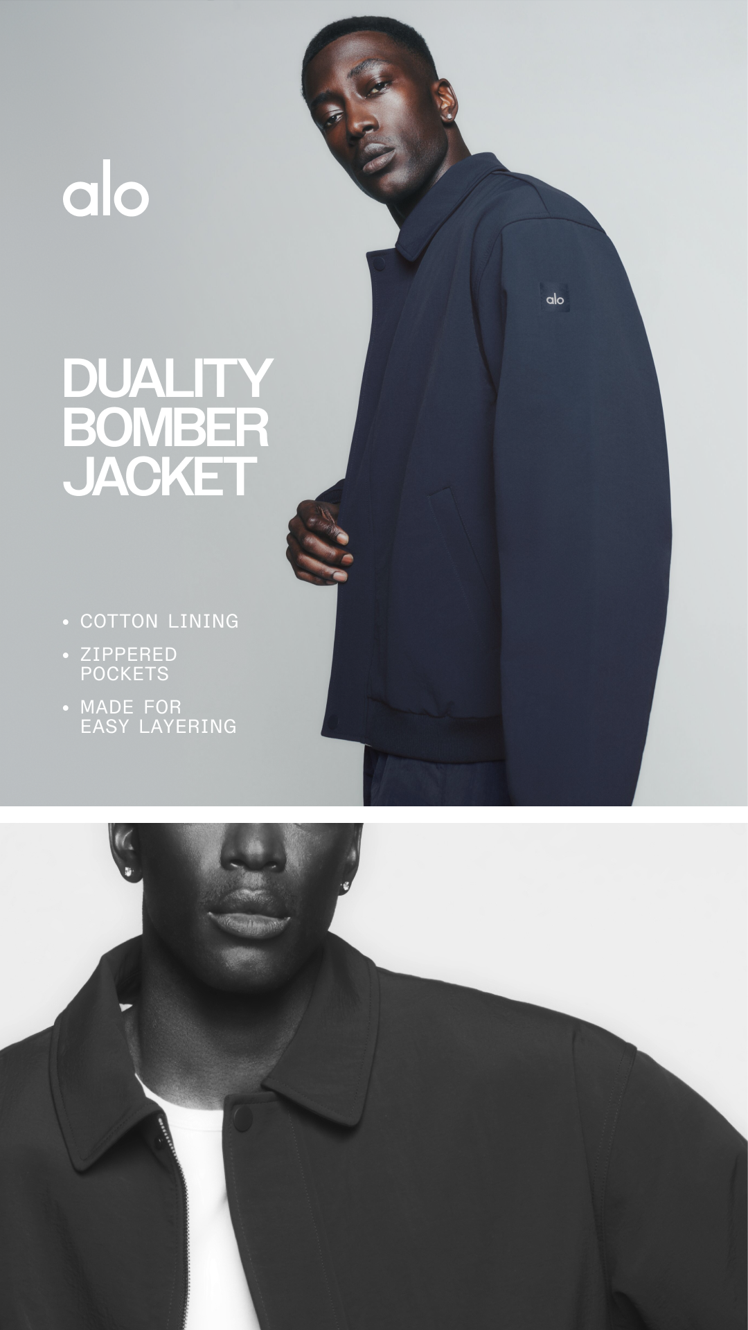 Alo Yoga Facebook ad: Duality Bomber Jacket
