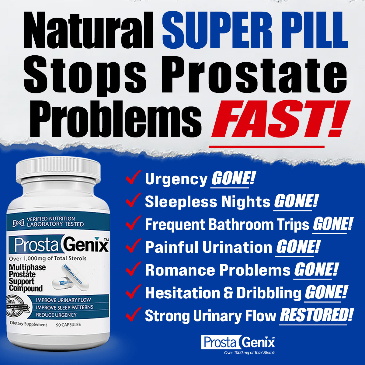 ProstaGenix.com Facebook ad: The #1 Rated Prostate Pill In The World Can End Your…