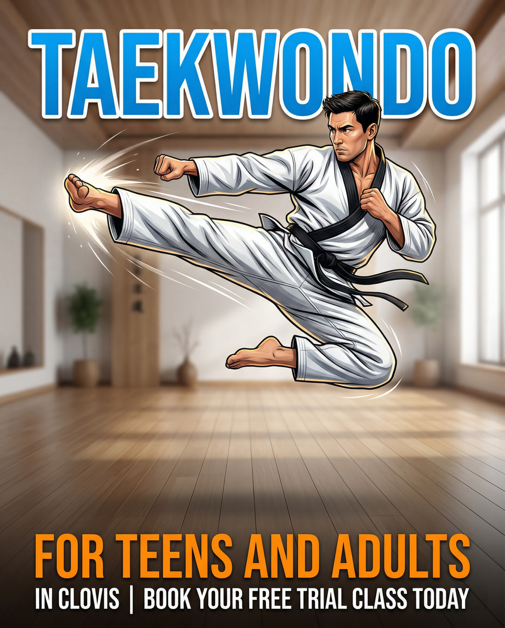 TKE Martial Arts Facebook ad: Free Martial Arts Class in Clovis