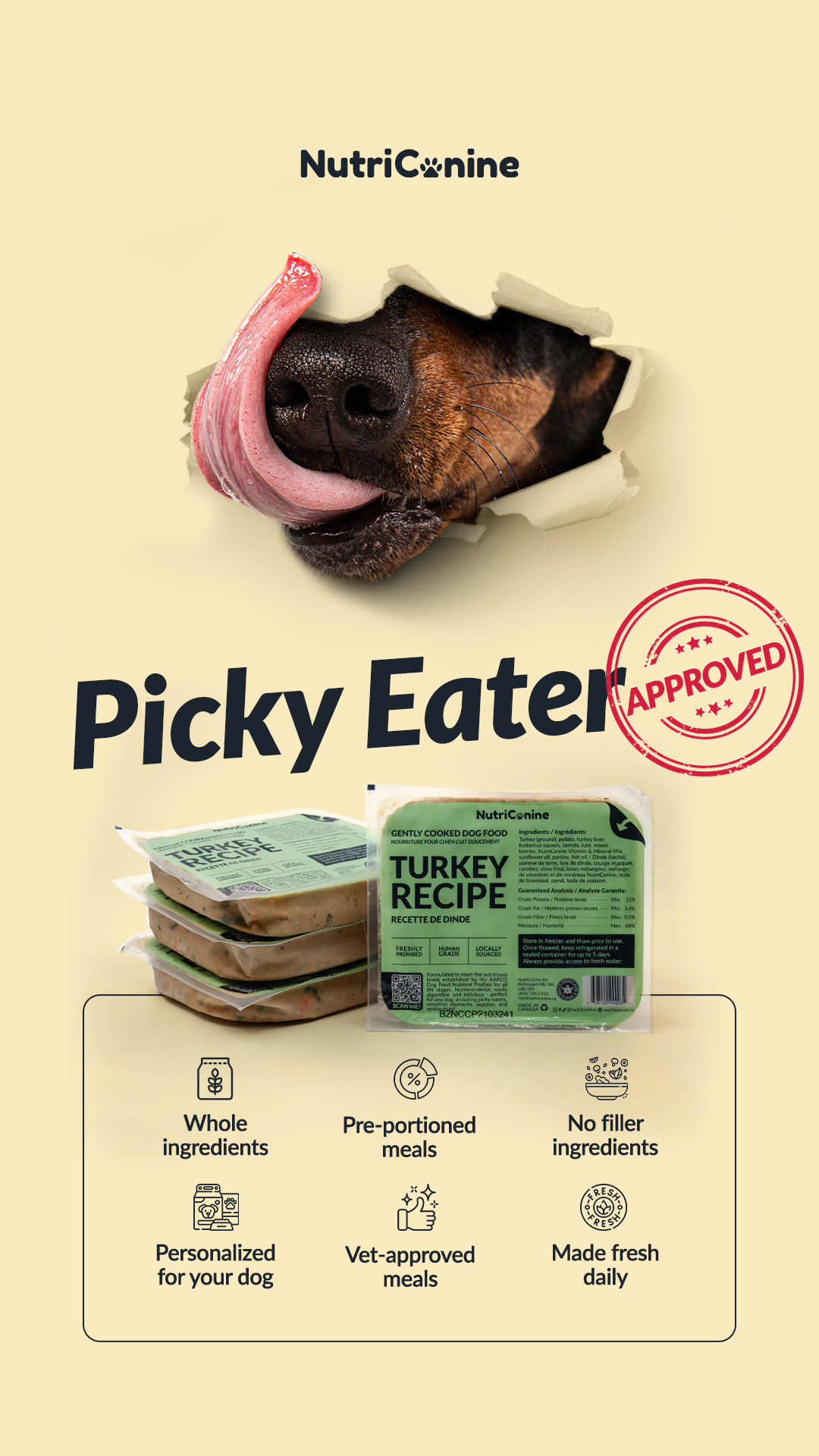 NutriCanine Facebook ad from May 27, 2026