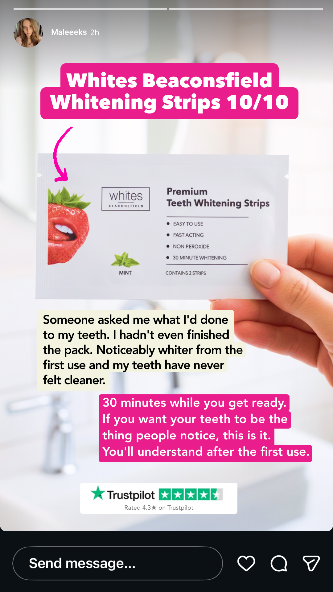 Whites Beaconsfield Facebook ad: Affordable Teeth Whitening