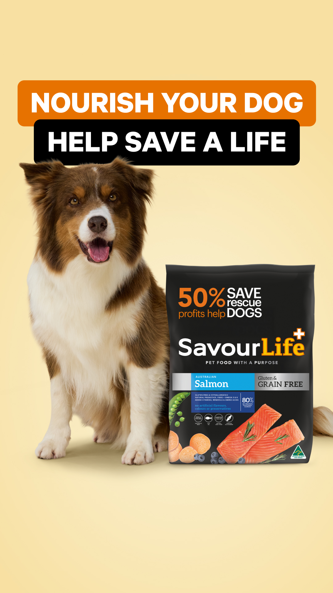 SavourLife Facebook ad: Pet food with a Purpose